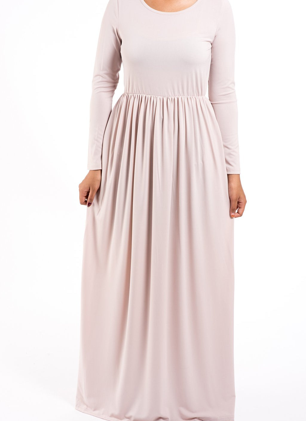 Soft Milk Silk Maxi Dress / Pockets Kabayare