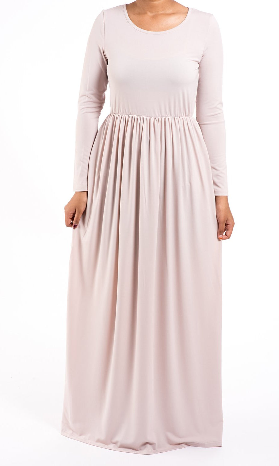 Soft Milk Silk Maxi Dress / Pockets Kabayare