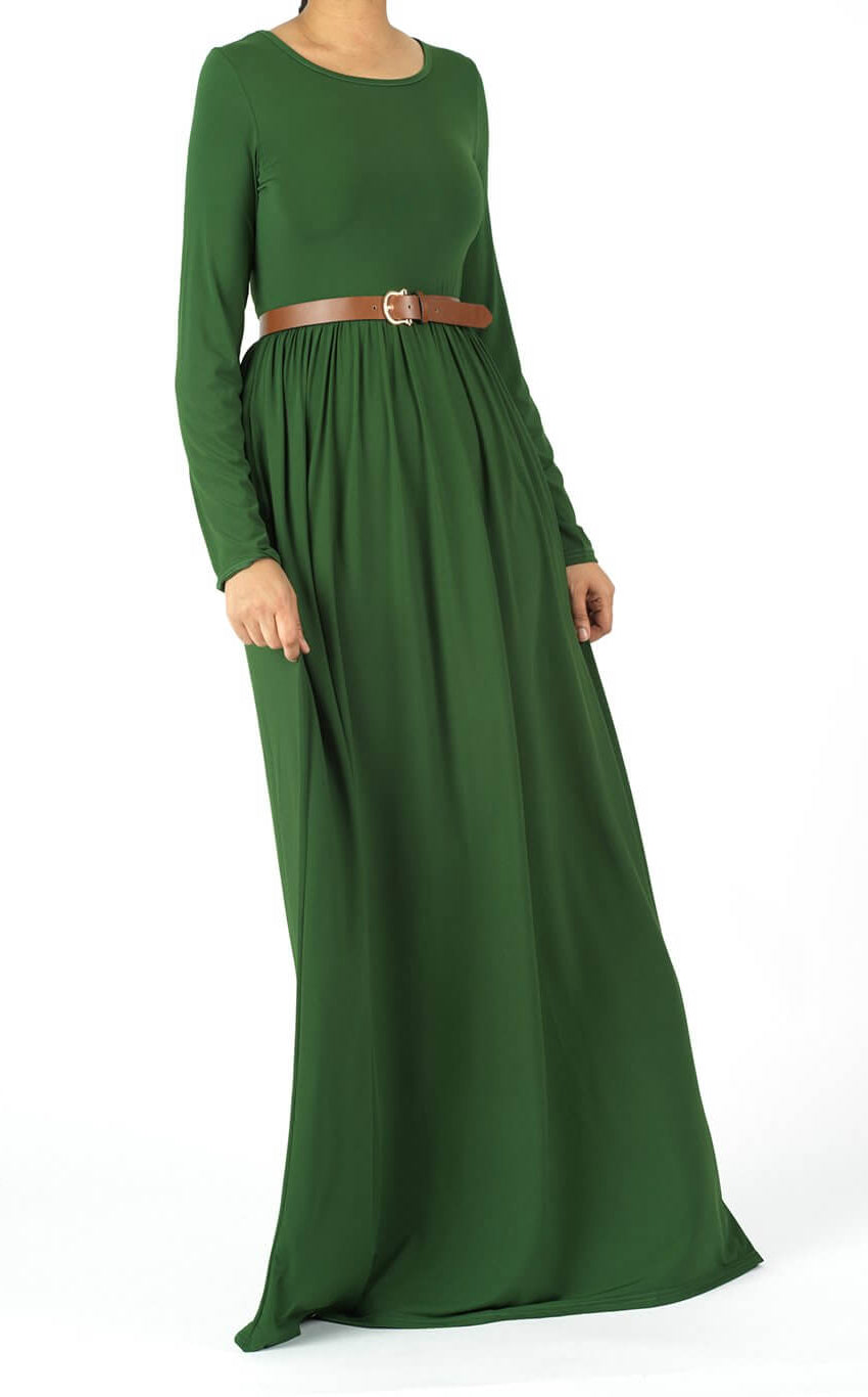Soft Milk Silk Maxi Dress / Pockets Kabayare