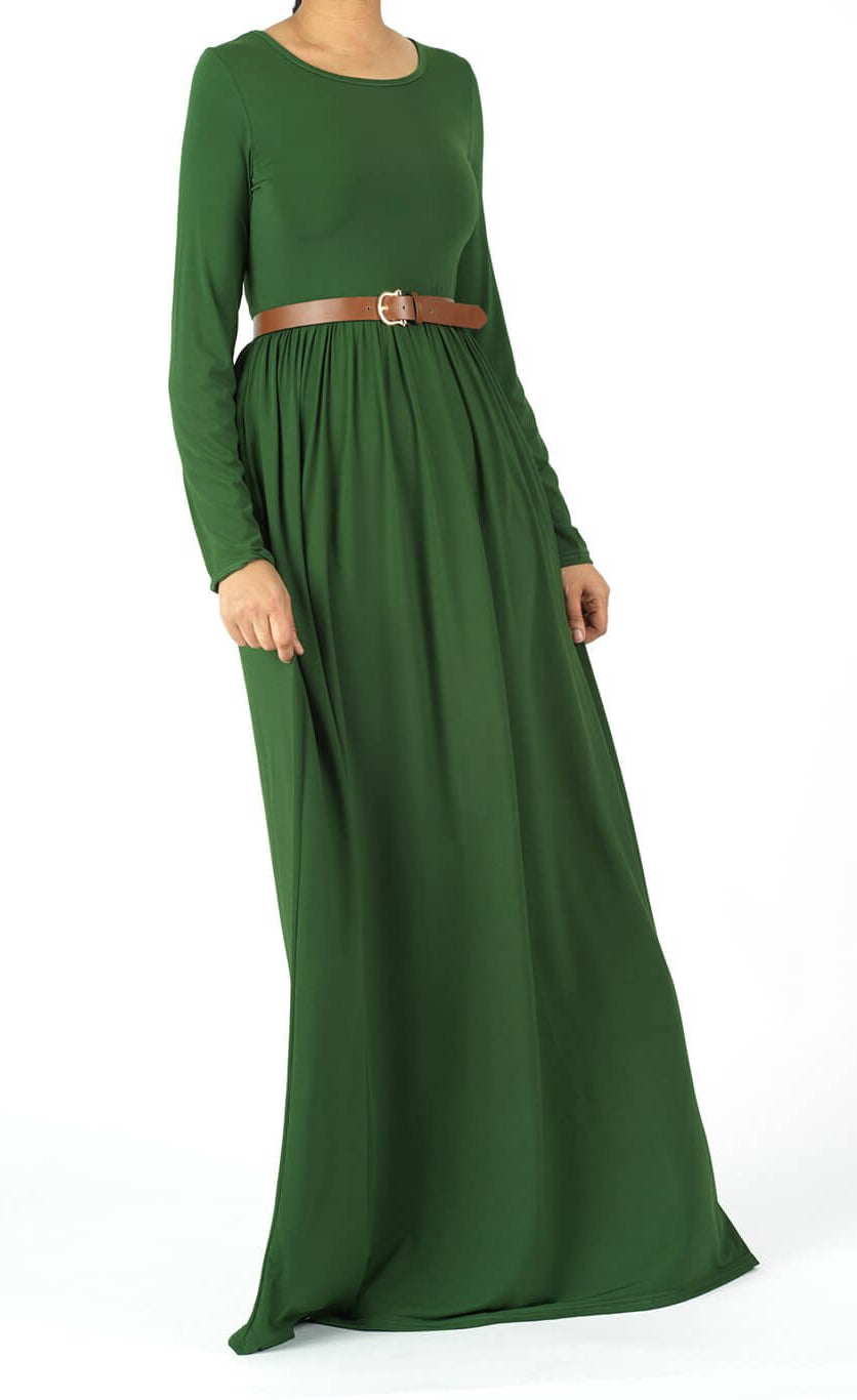 Soft Milk Silk Maxi Dress / Pockets Kabayare
