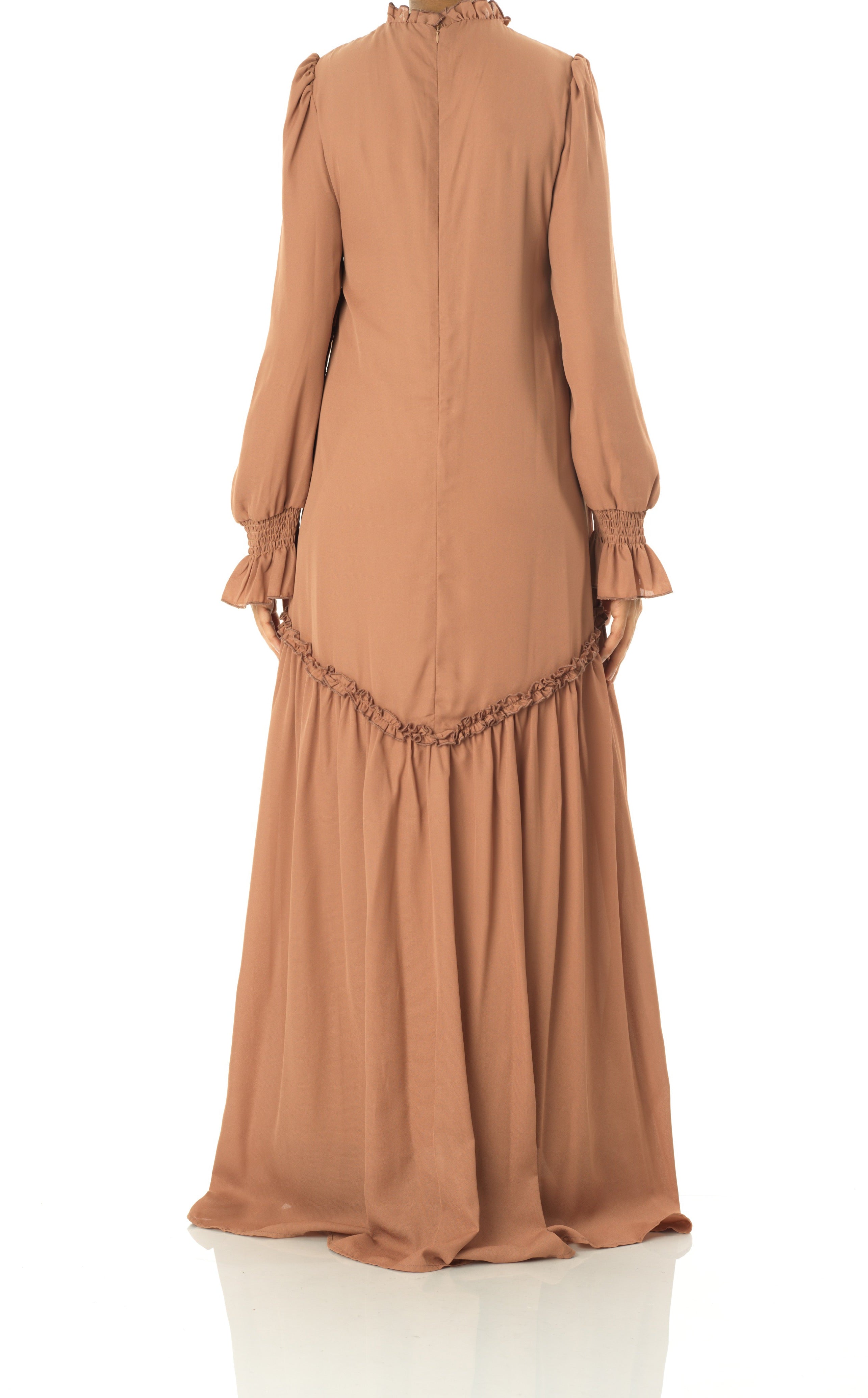 Soft Mocha Barcelona long sleeve maxi dress Kabayare