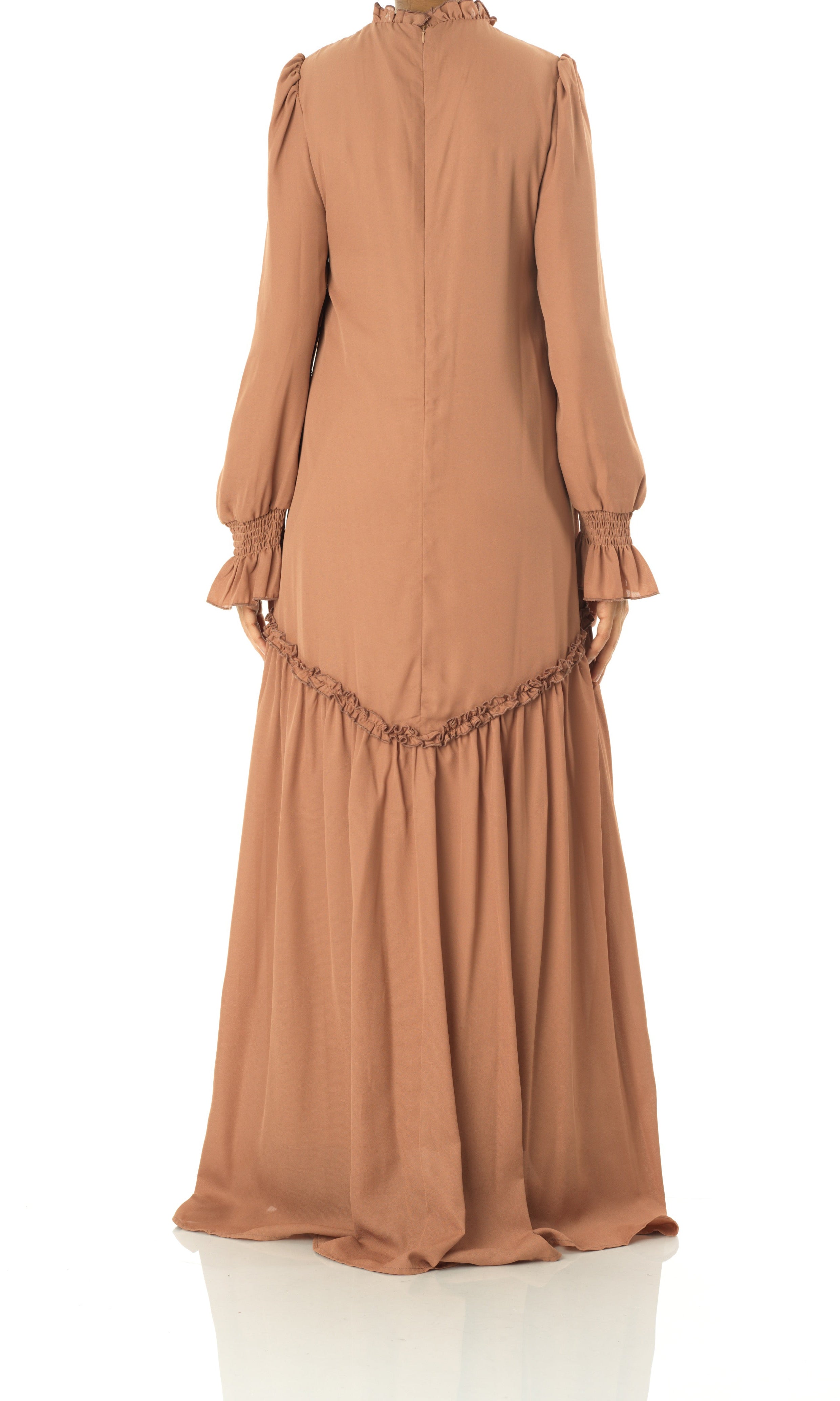 Soft Mocha Barcelona long sleeve maxi dress Kabayare