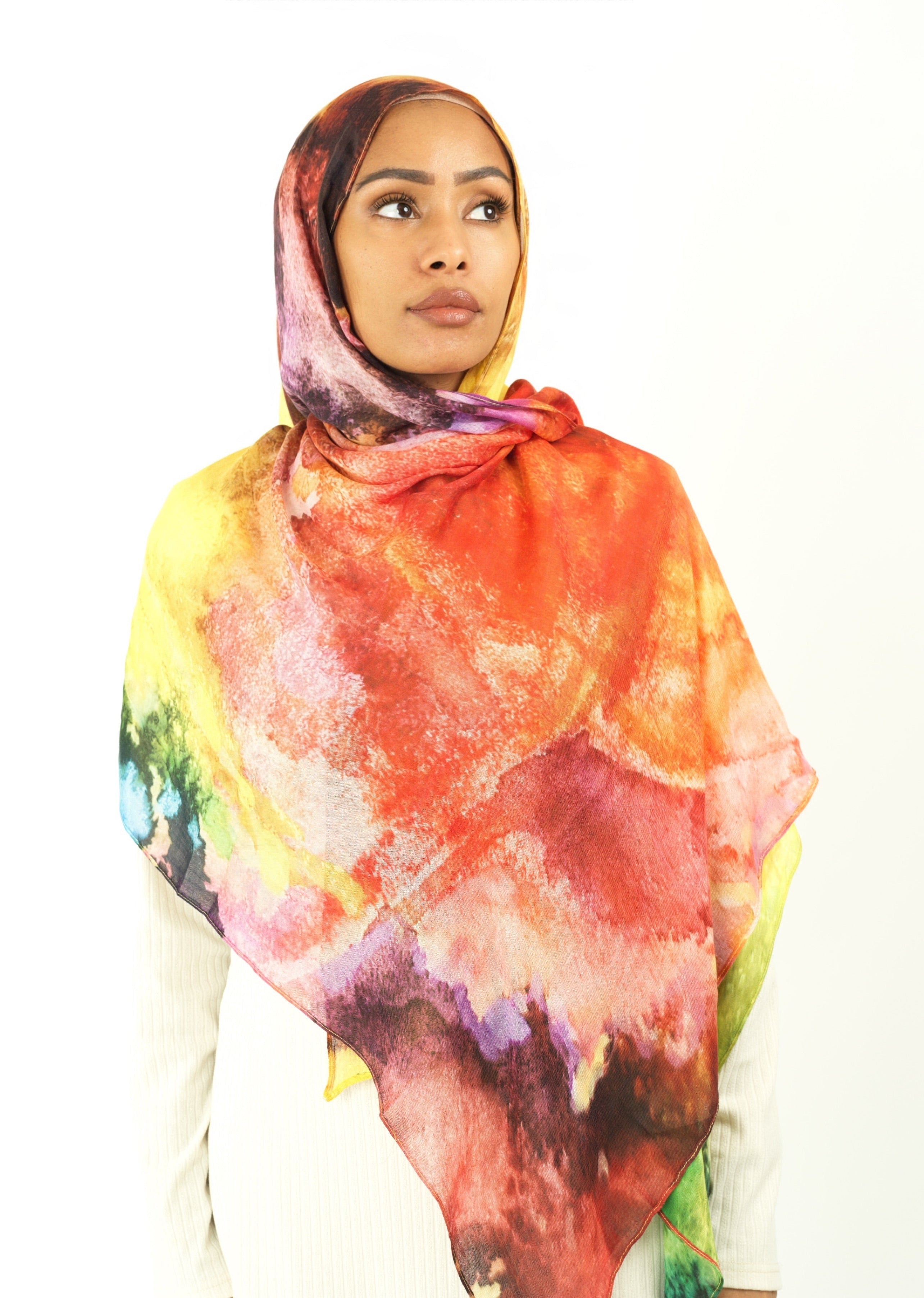 Splash of art modal print hijab Kabayare