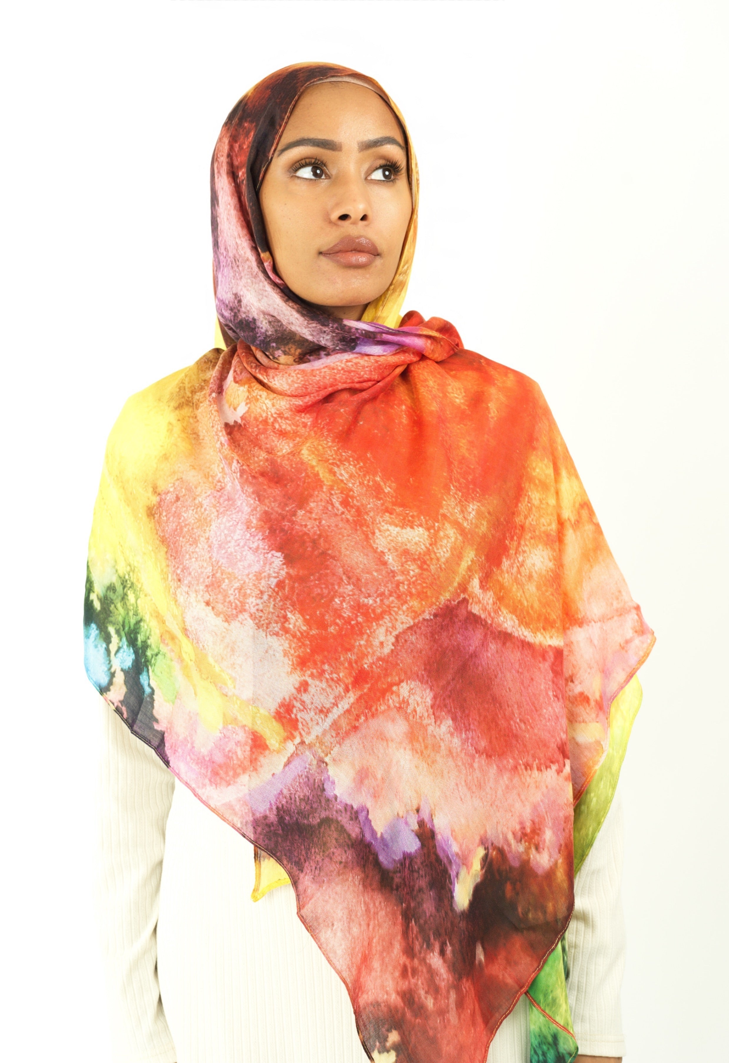 Splash of art modal print hijab Kabayare