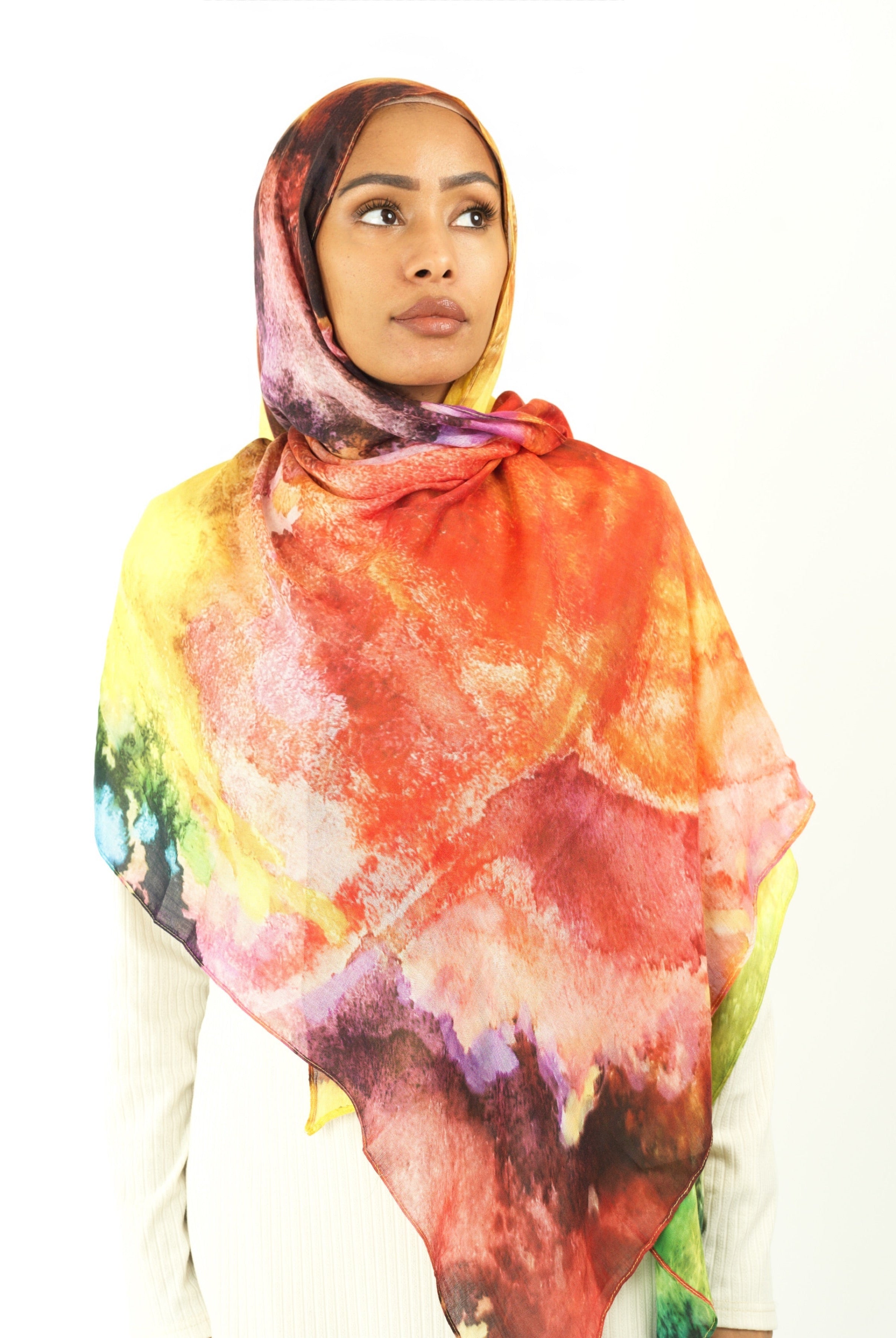 Splash of art modal print hijab Kabayare