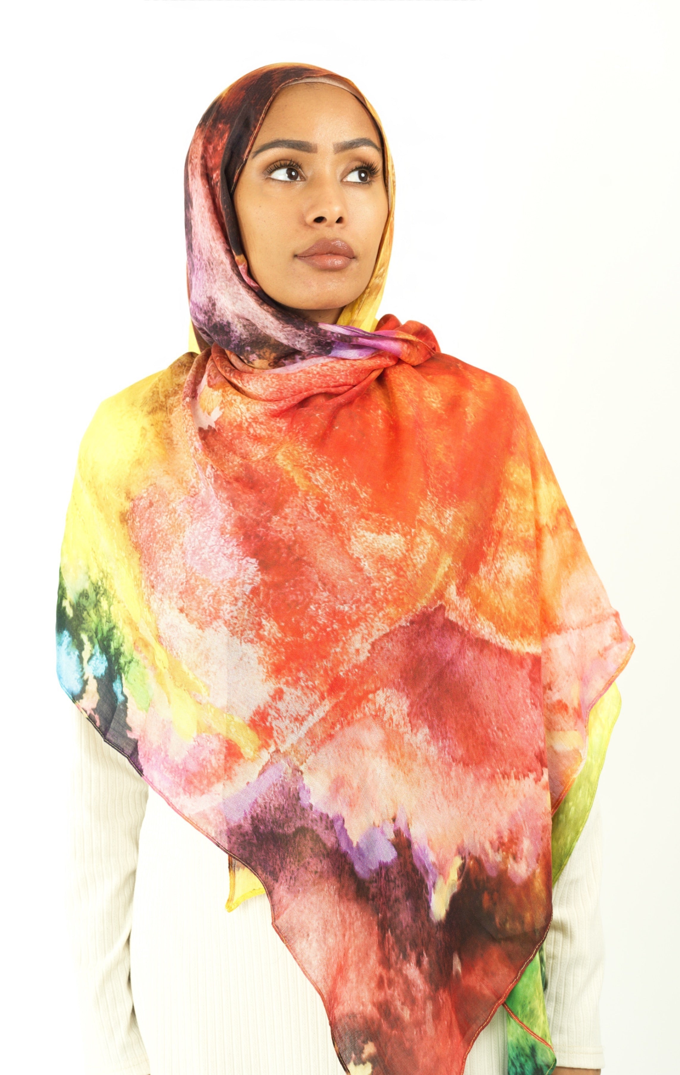 Splash of art modal print hijab Kabayare