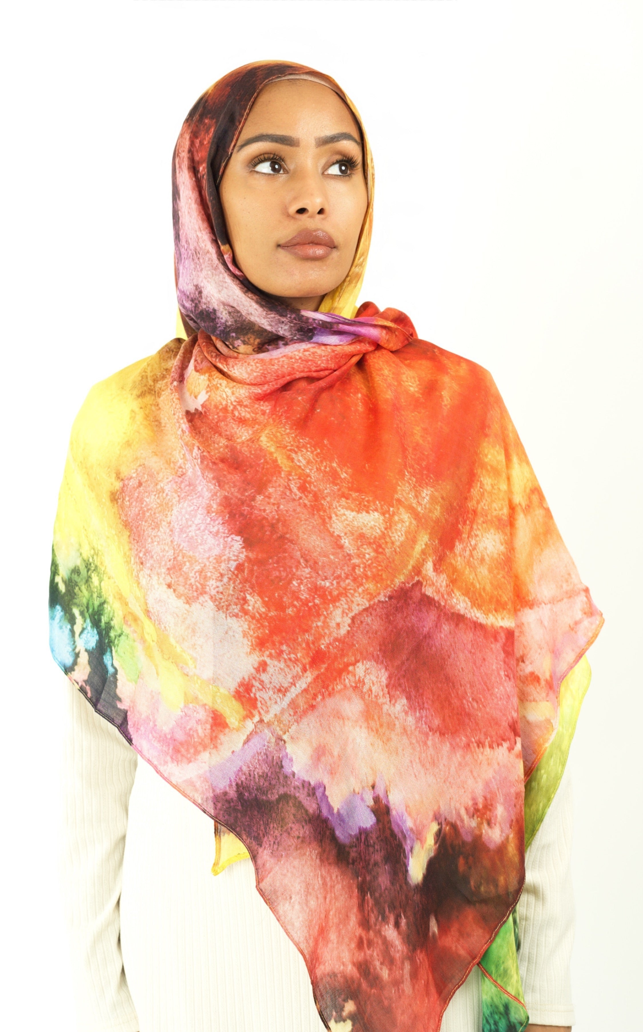 Splash of art modal print hijab Kabayare