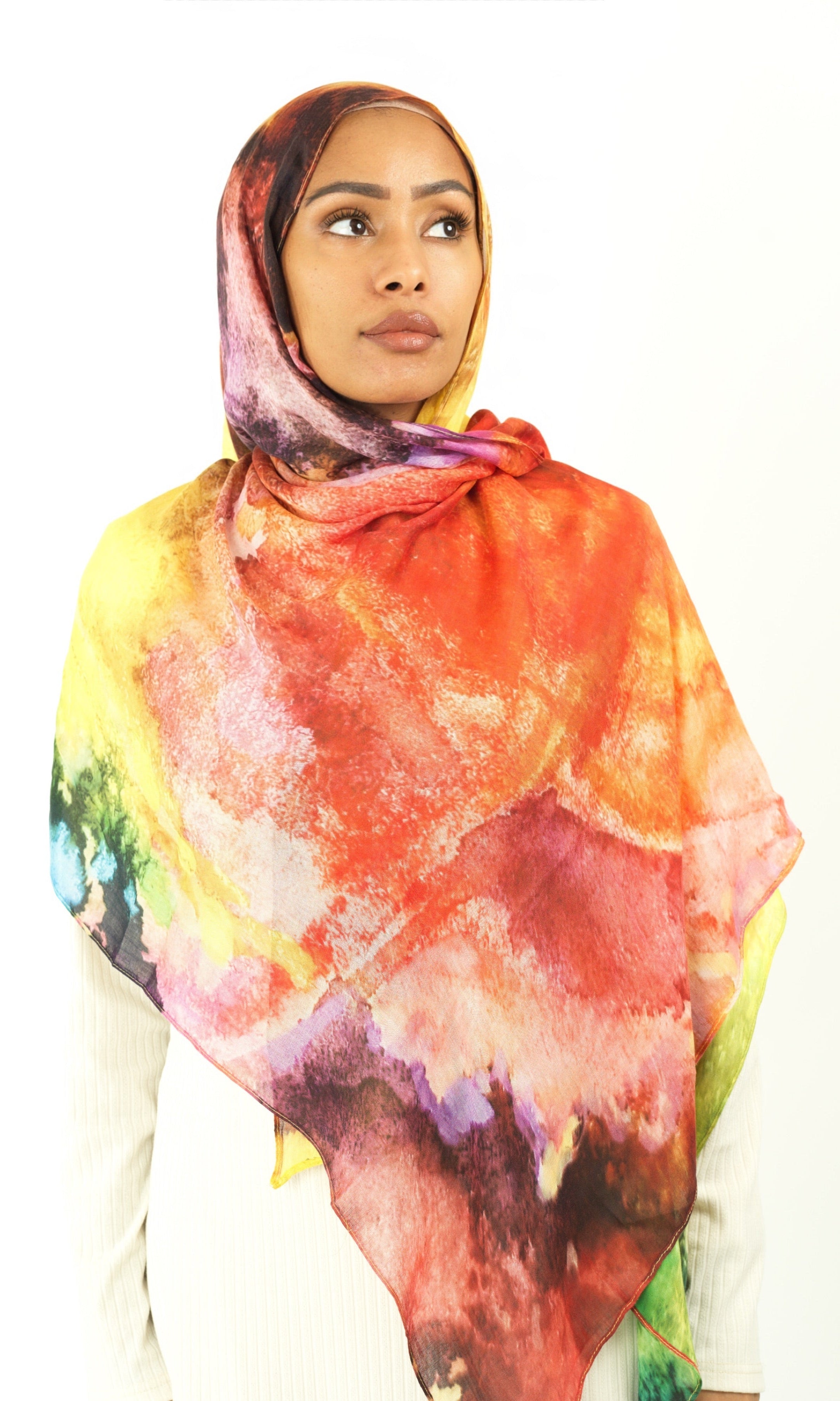 Splash of art modal print hijab Kabayare