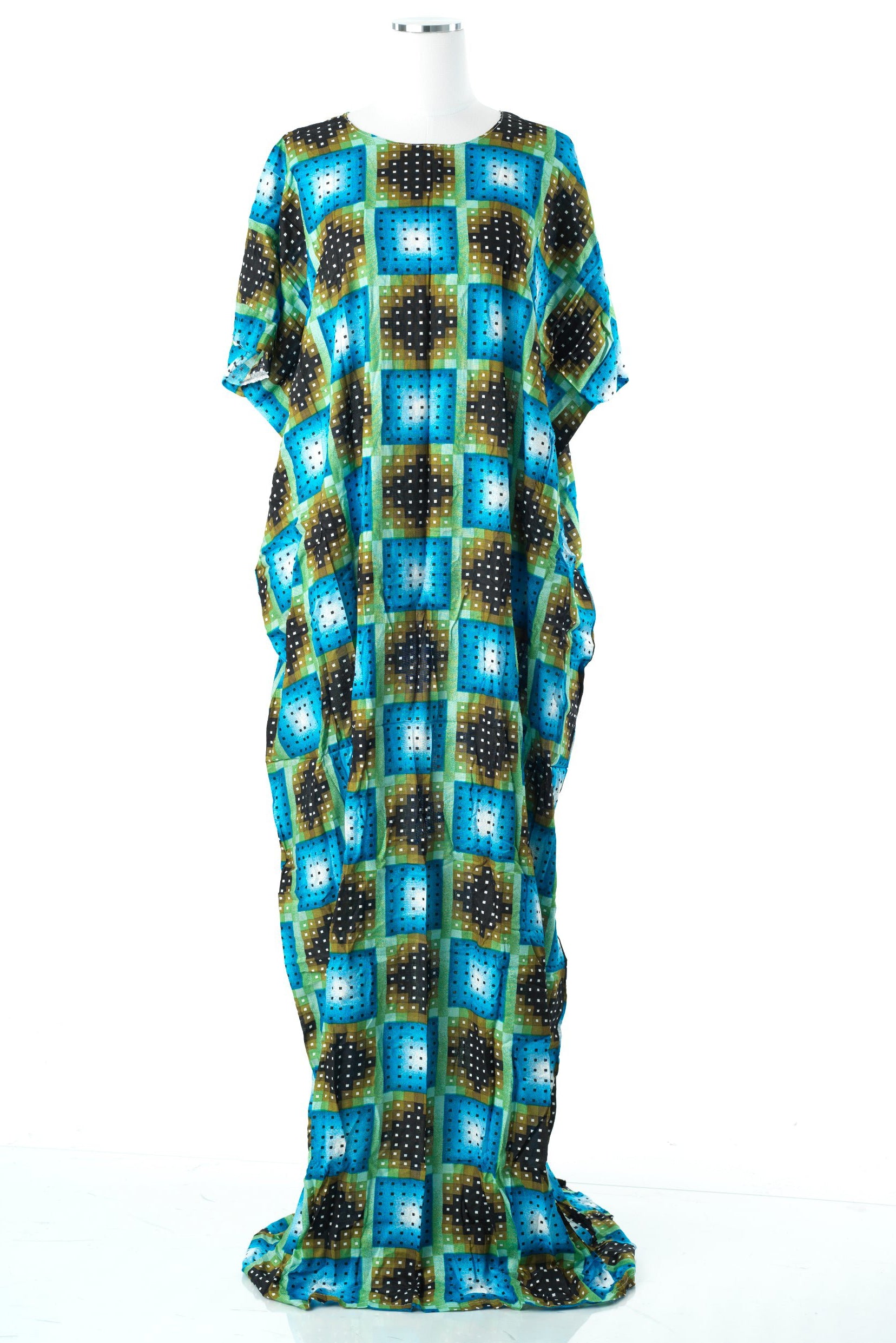 square  print bati dress Kabayare