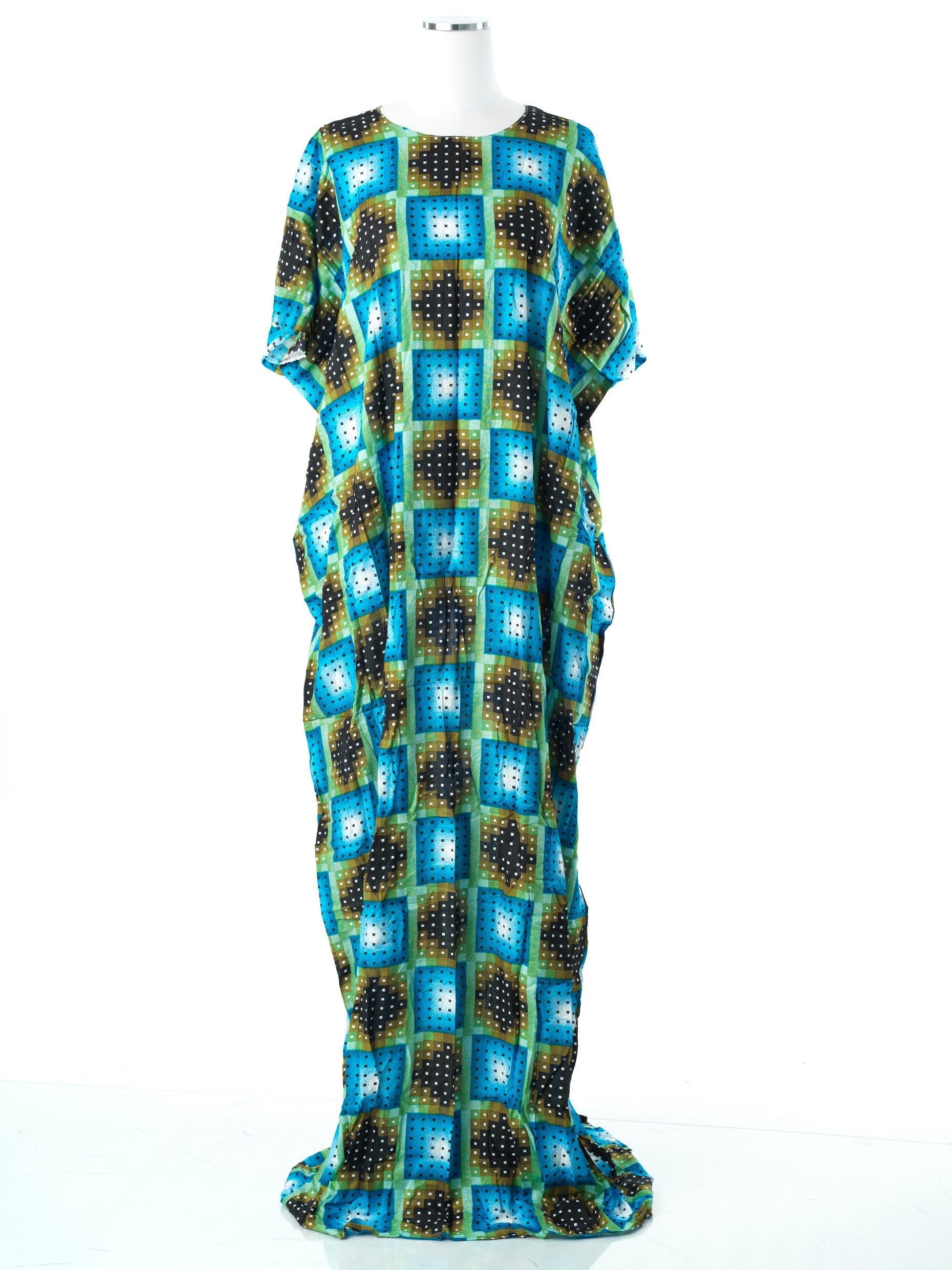 square print bati dress Kabayare