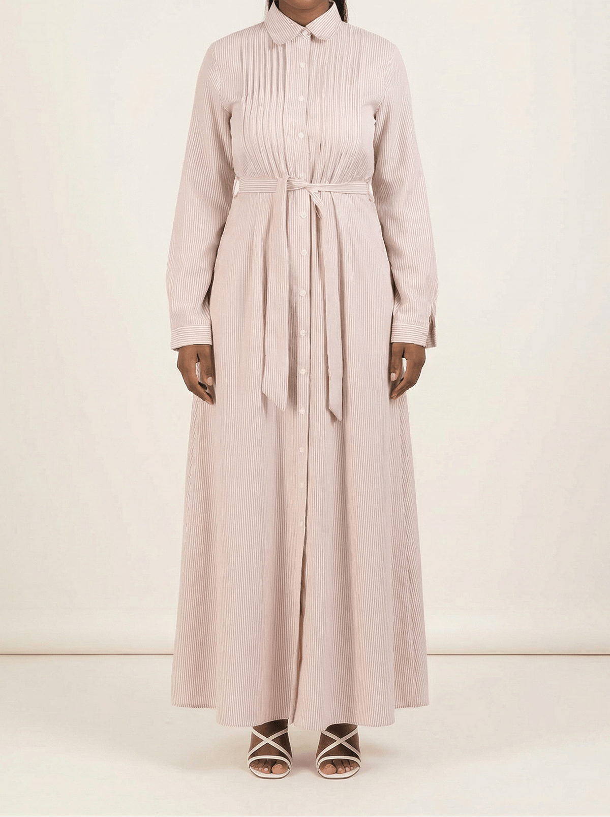 striped button down maxi dress Kabayare