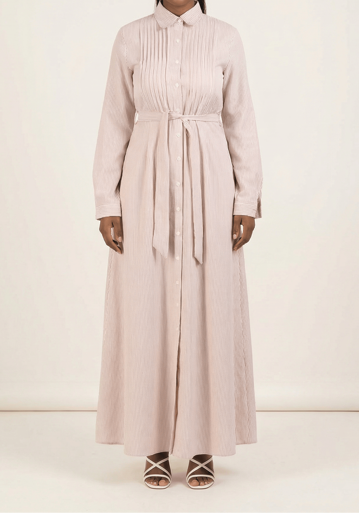 striped button down maxi dress Kabayare