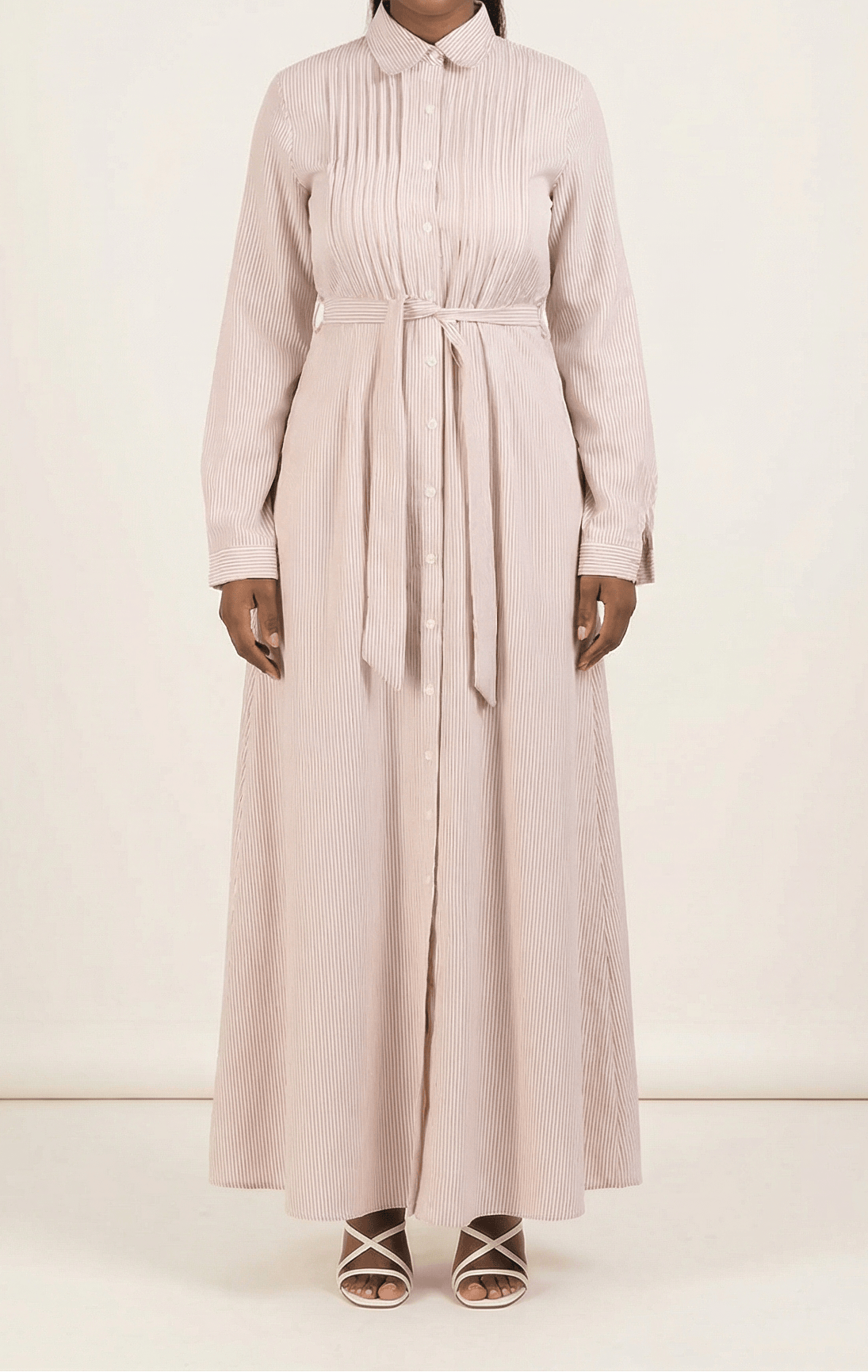 striped button down maxi dress Kabayare