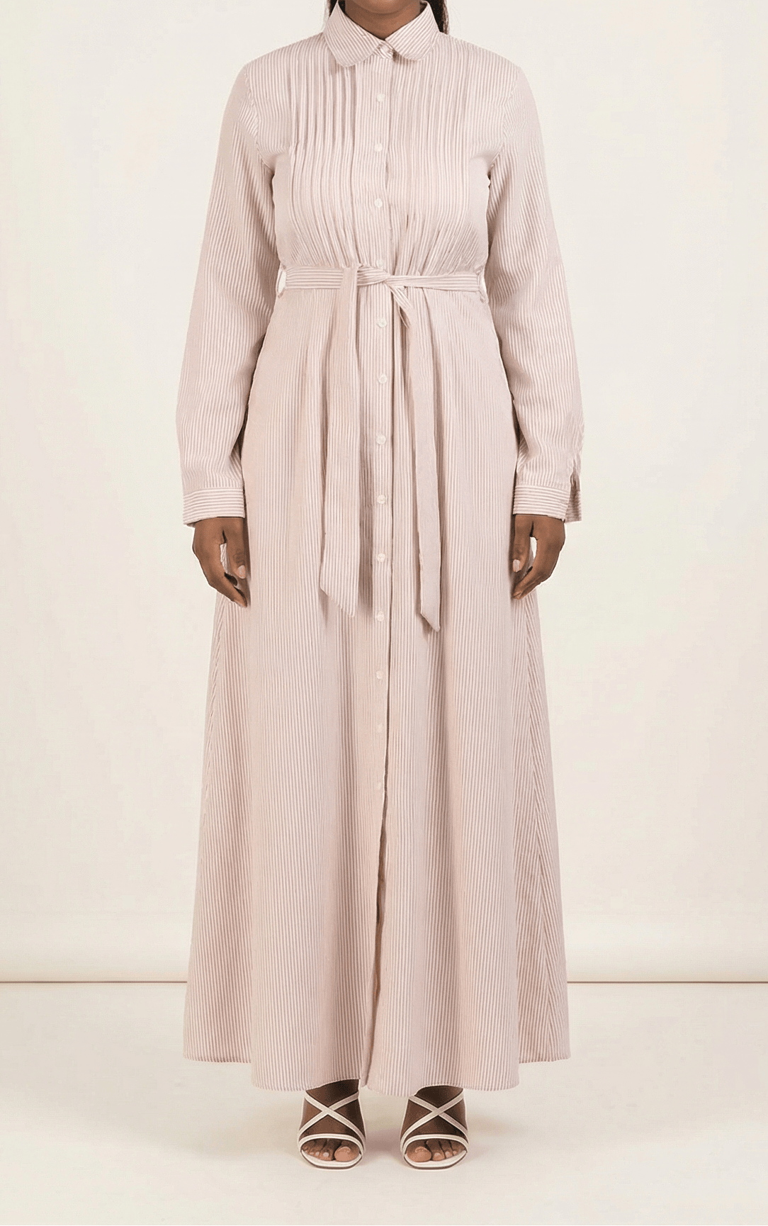 striped button down maxi dress Kabayare