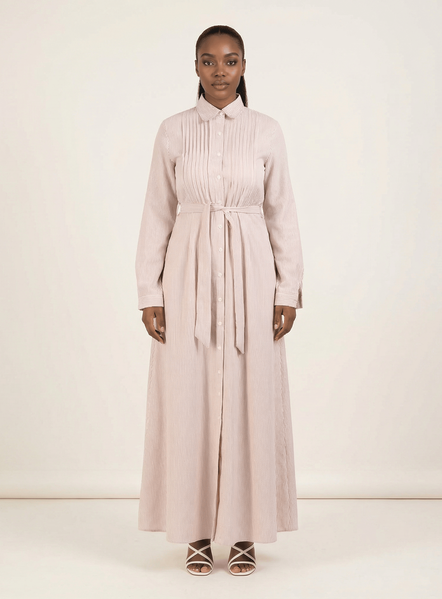 striped button down maxi dress Kabayare
