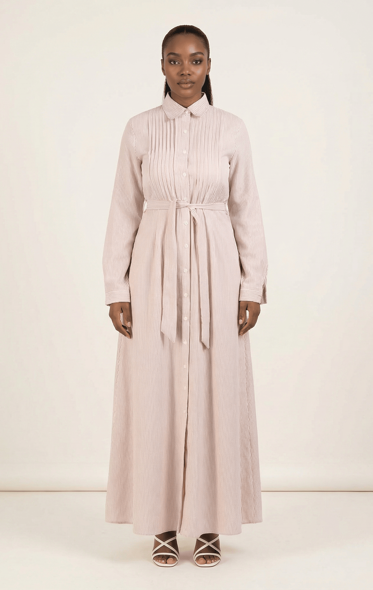 striped button down maxi dress Kabayare