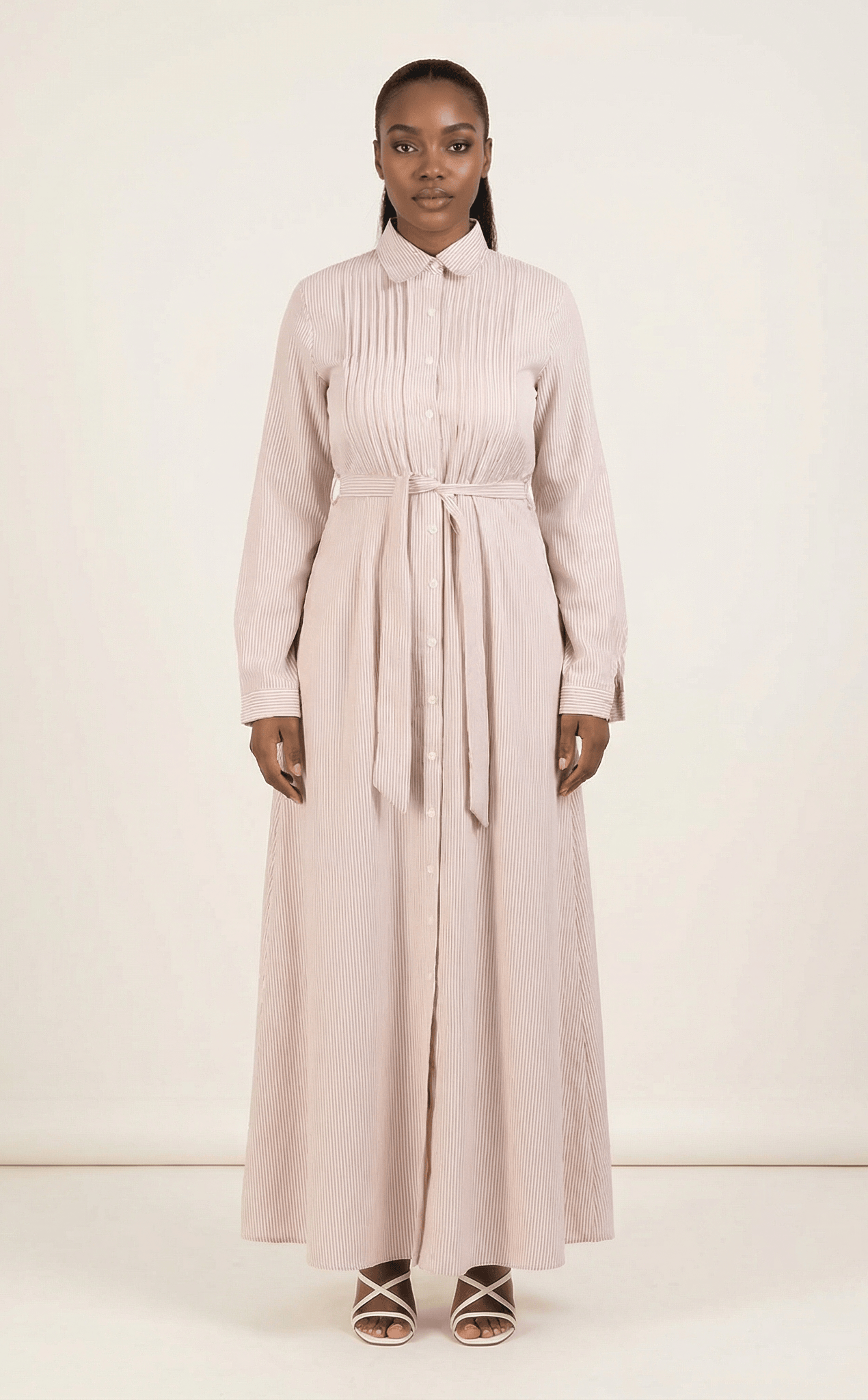 striped button down maxi dress Kabayare
