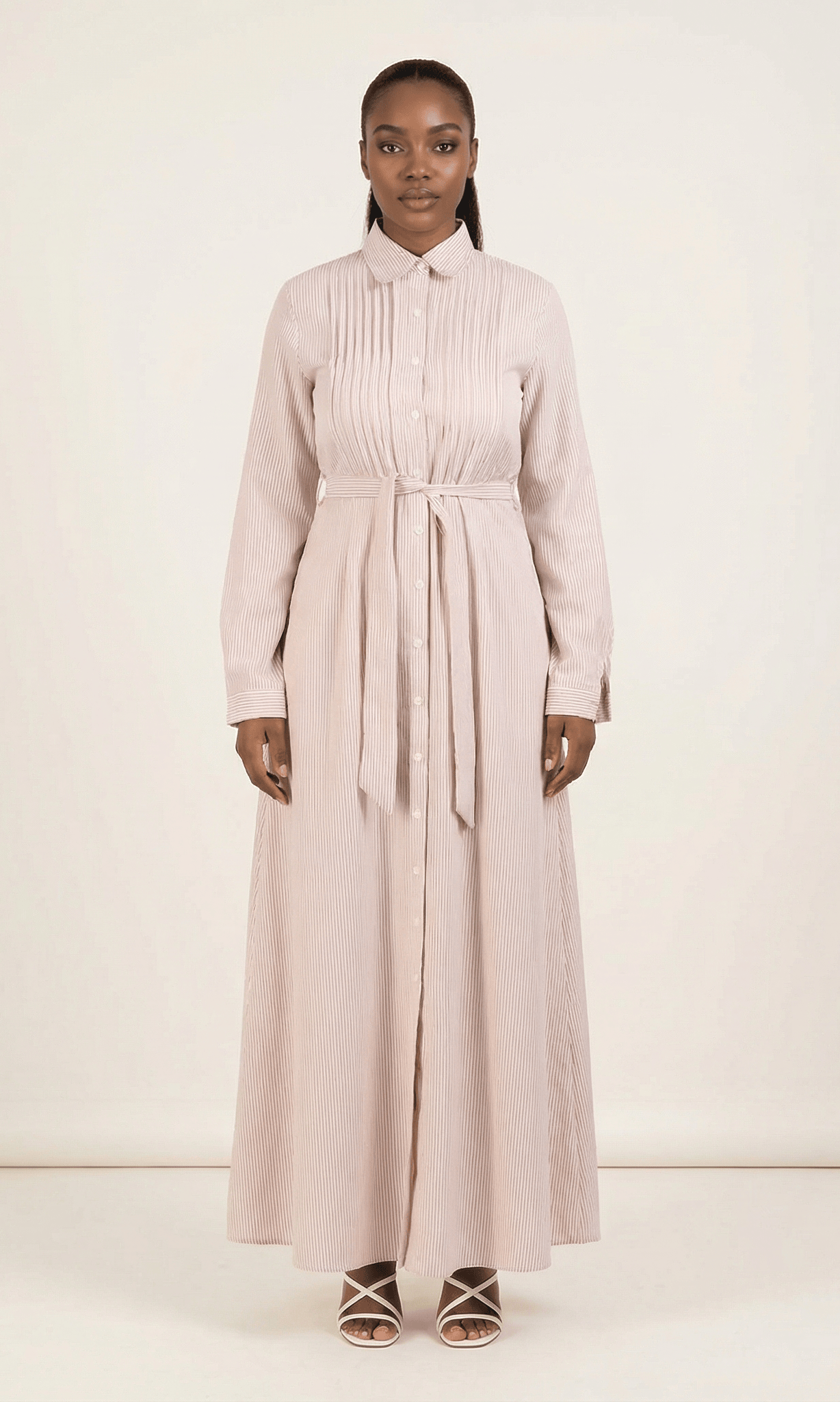 striped button down maxi dress Kabayare