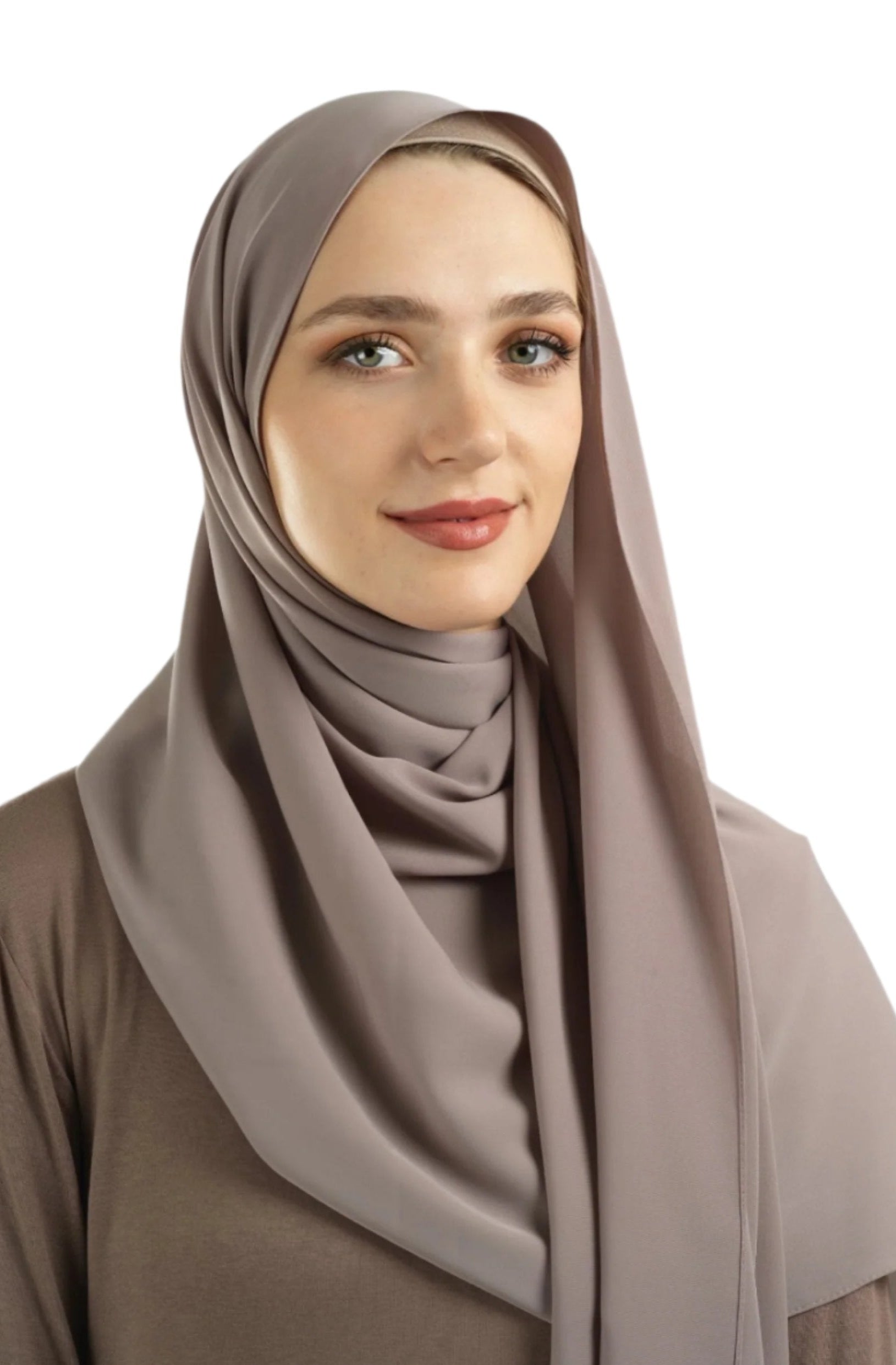 Taupe Korean Nida hijab Kabayare