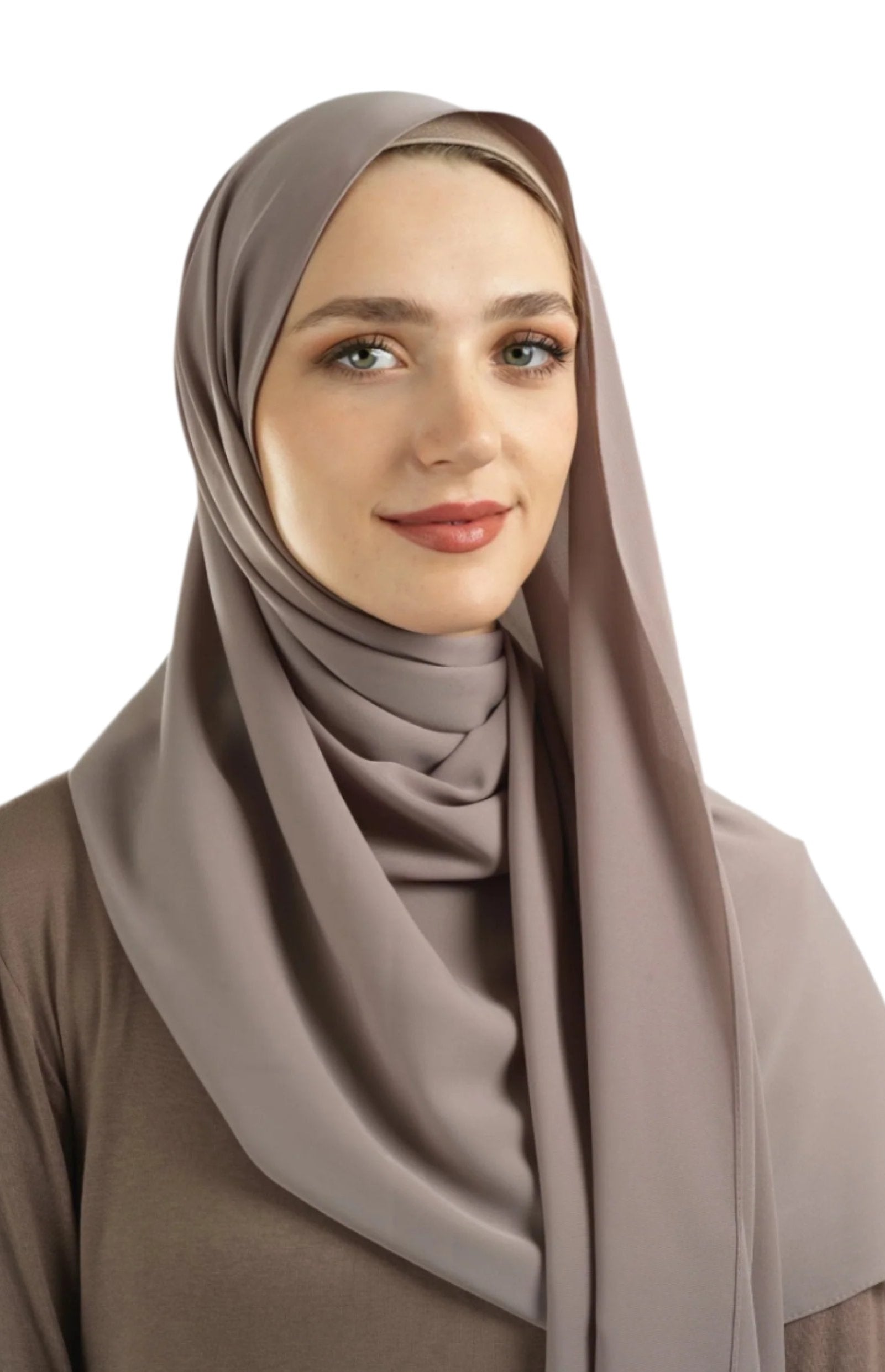 Taupe Korean Nida hijab Kabayare