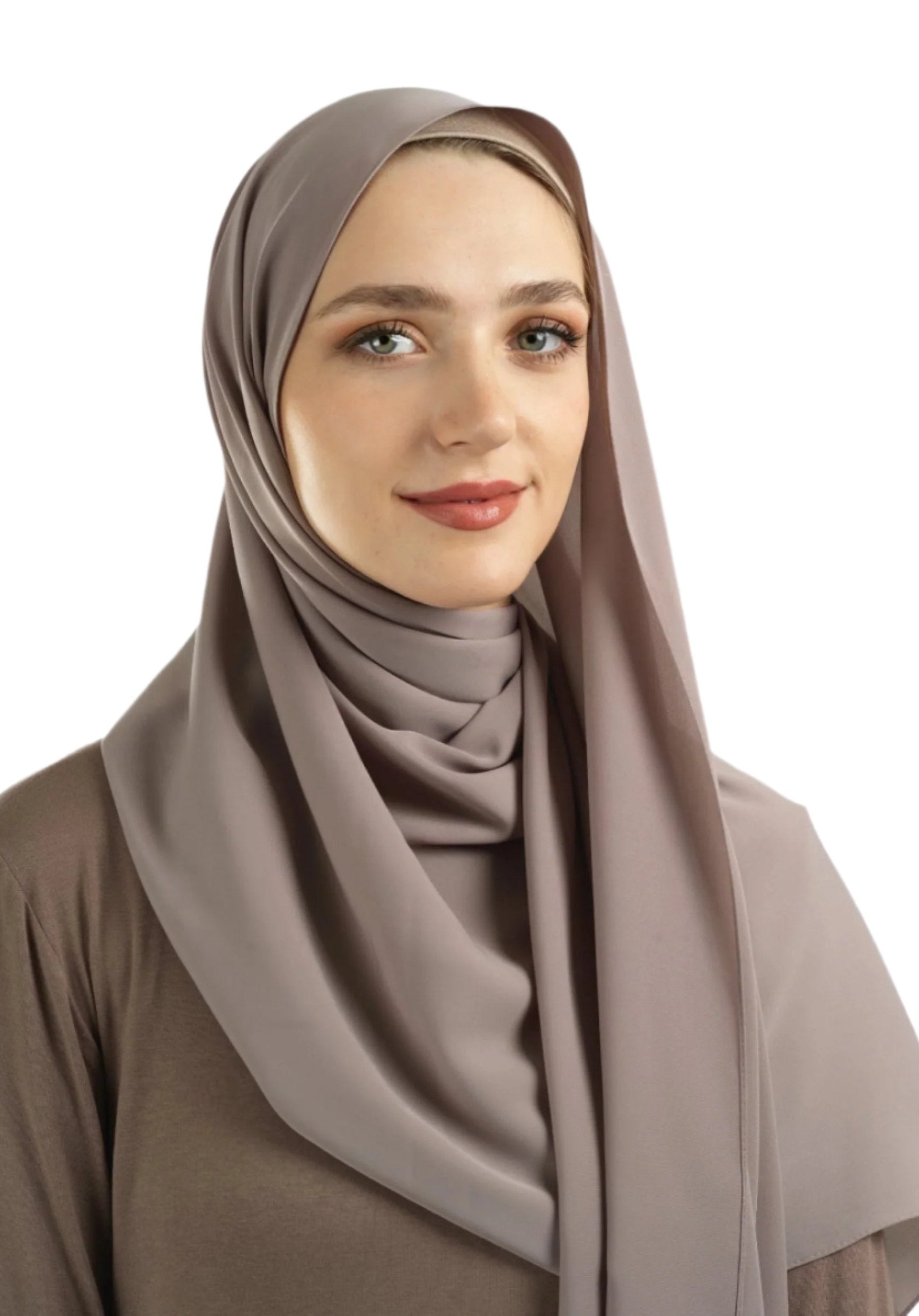 Taupe Korean Nida hijab Kabayare