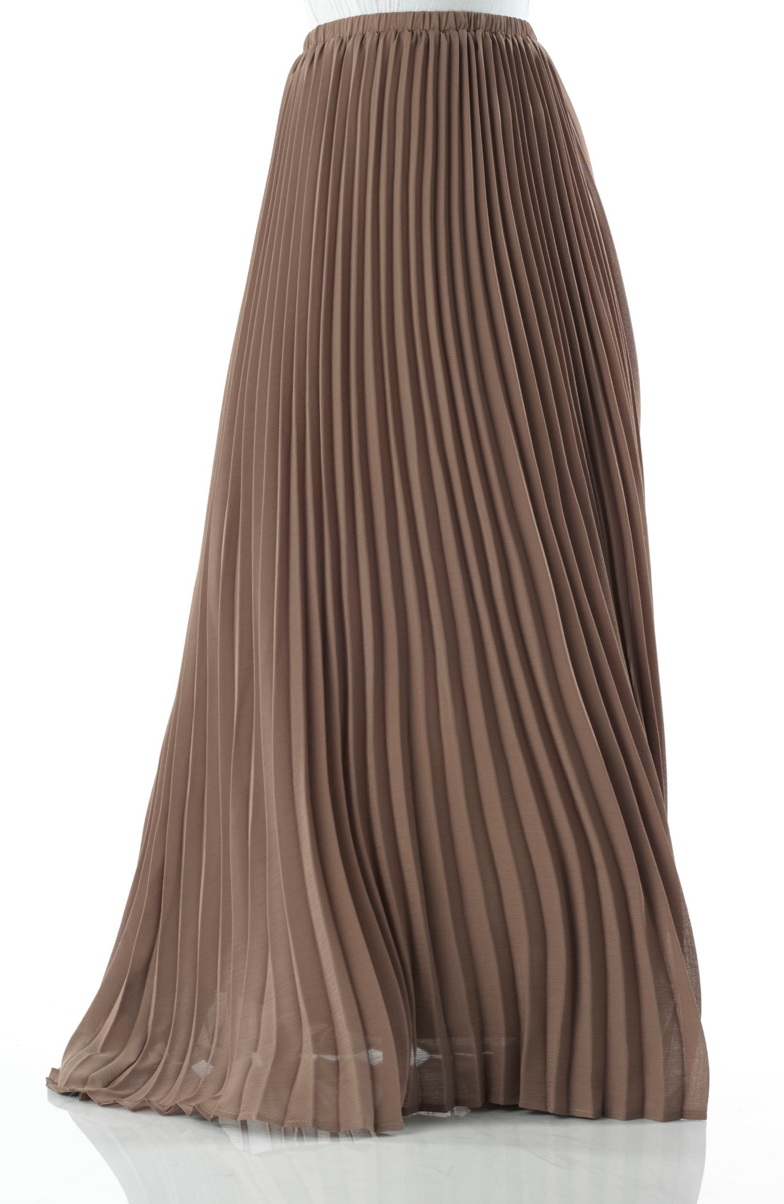 Taupe pleated Maxi Skirt Kabayare