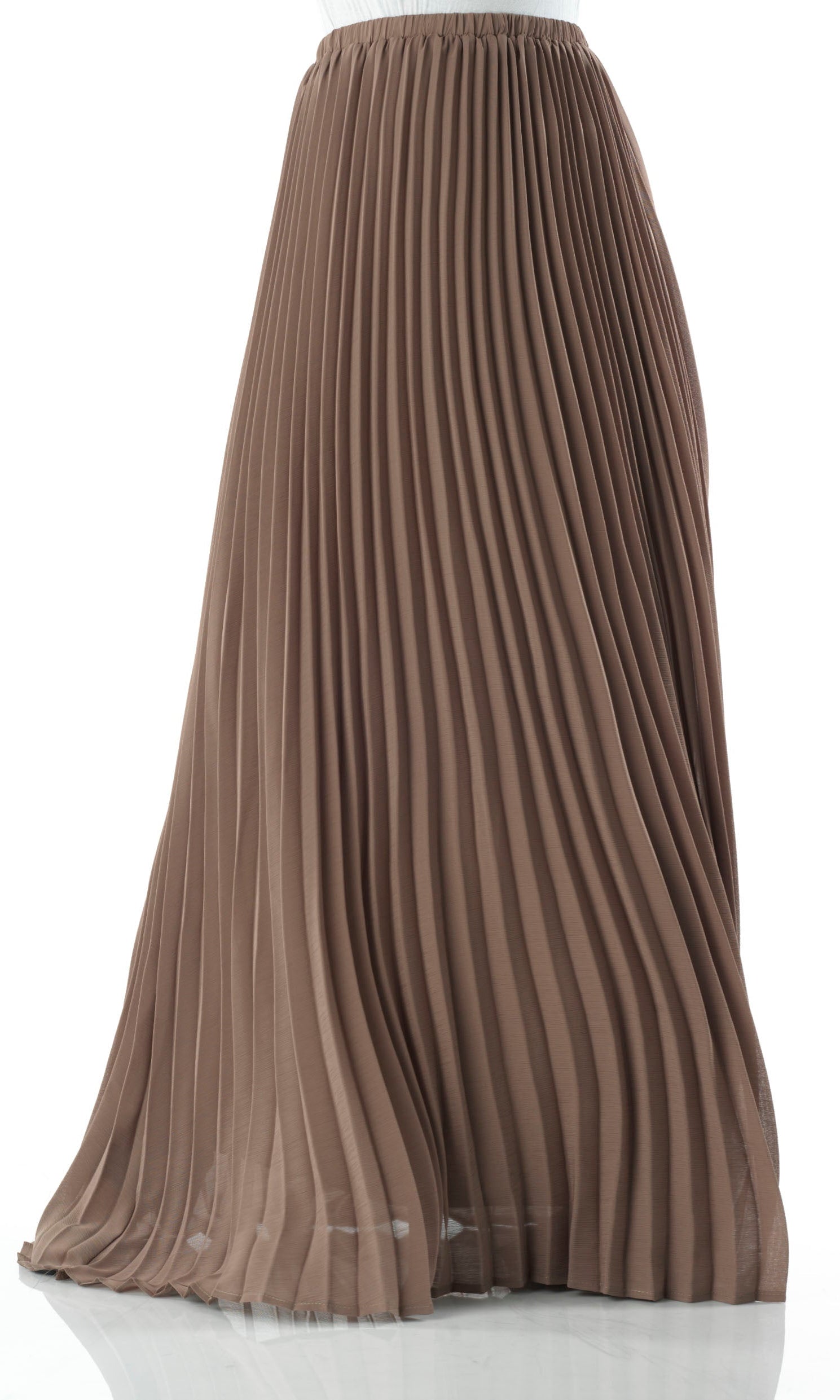 Taupe pleated Maxi Skirt Kabayare
