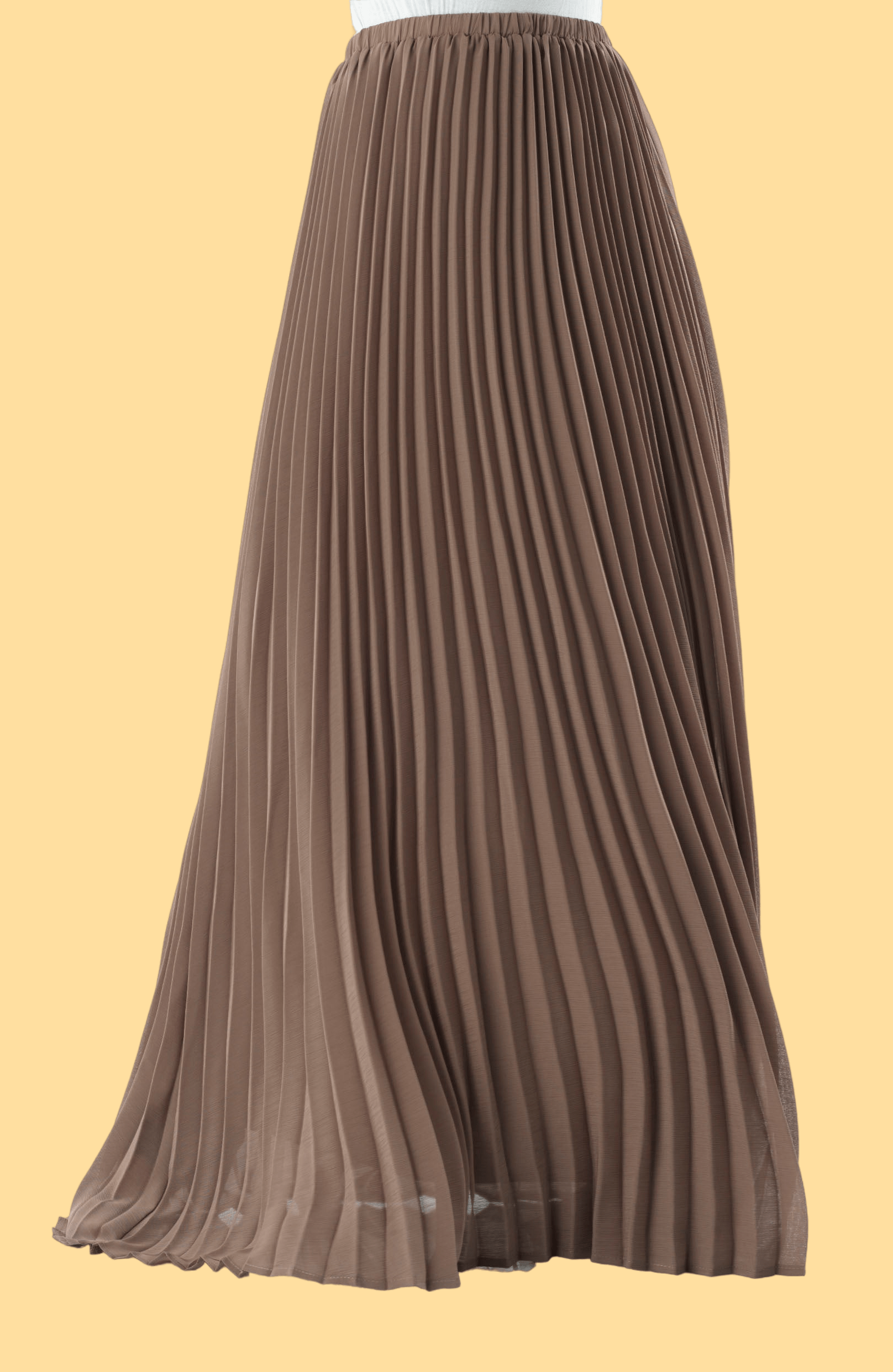 Taupe pleated Maxi Skirt Kabayare