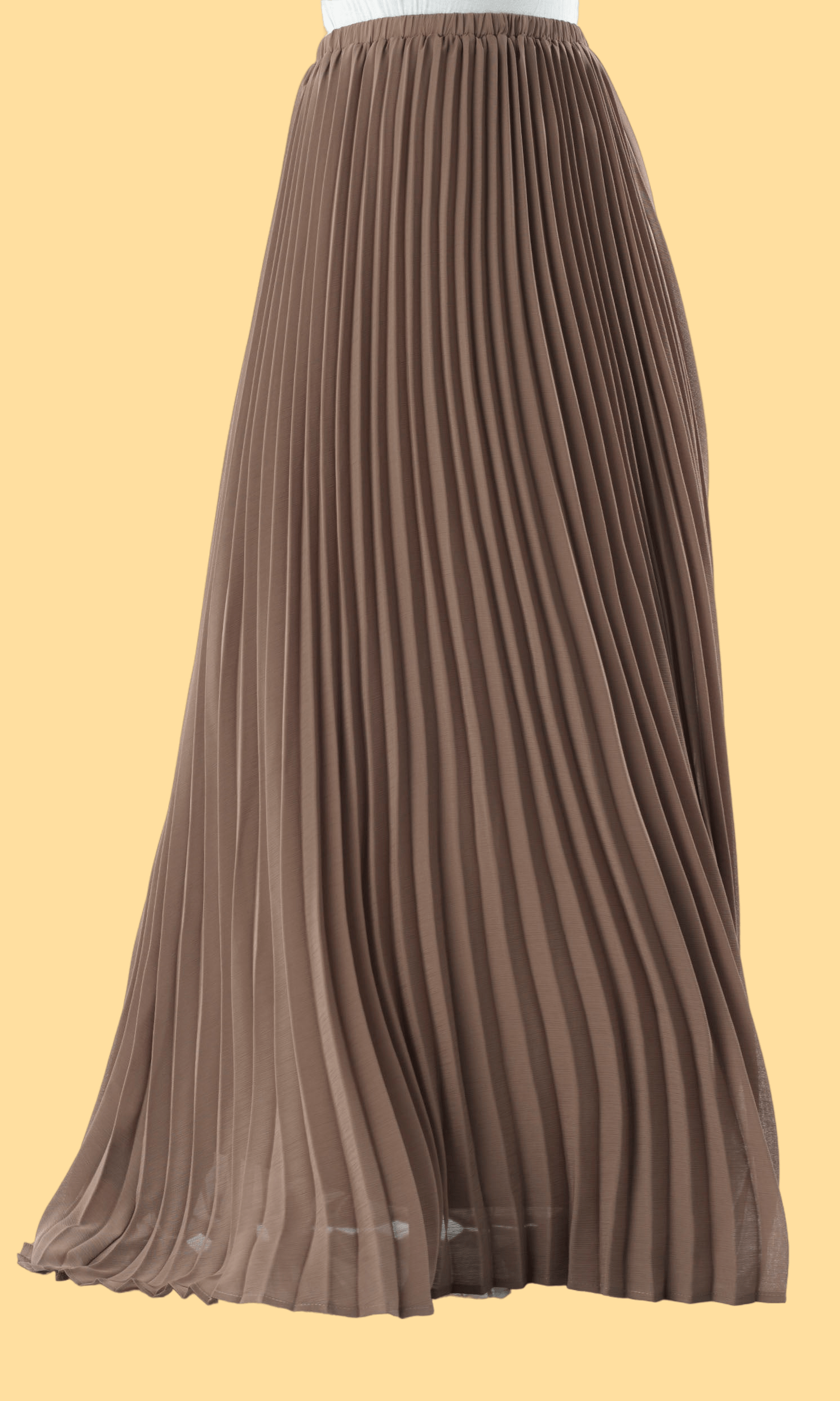 Taupe pleated Maxi Skirt Kabayare