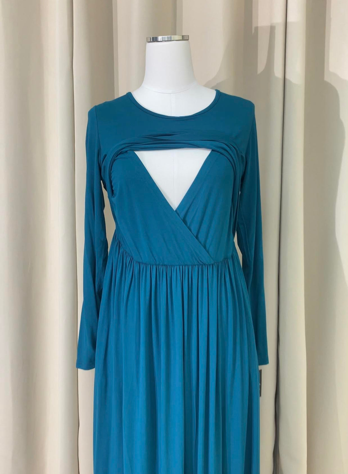 Teal Blue Super soft Nursing Modest maxi dress Kabayare