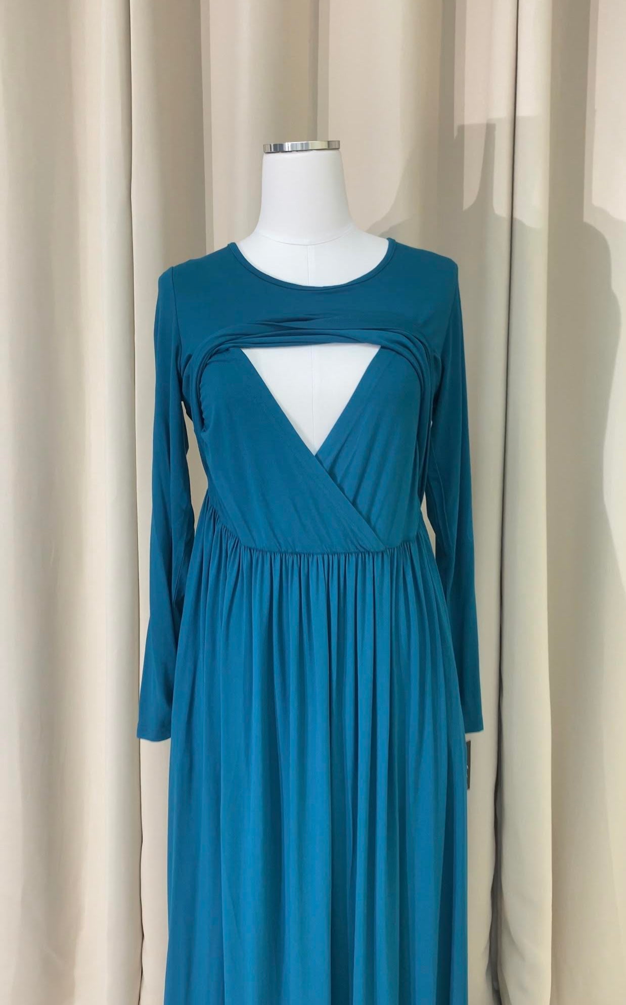 Teal Blue Super soft Nursing Modest maxi dress Kabayare