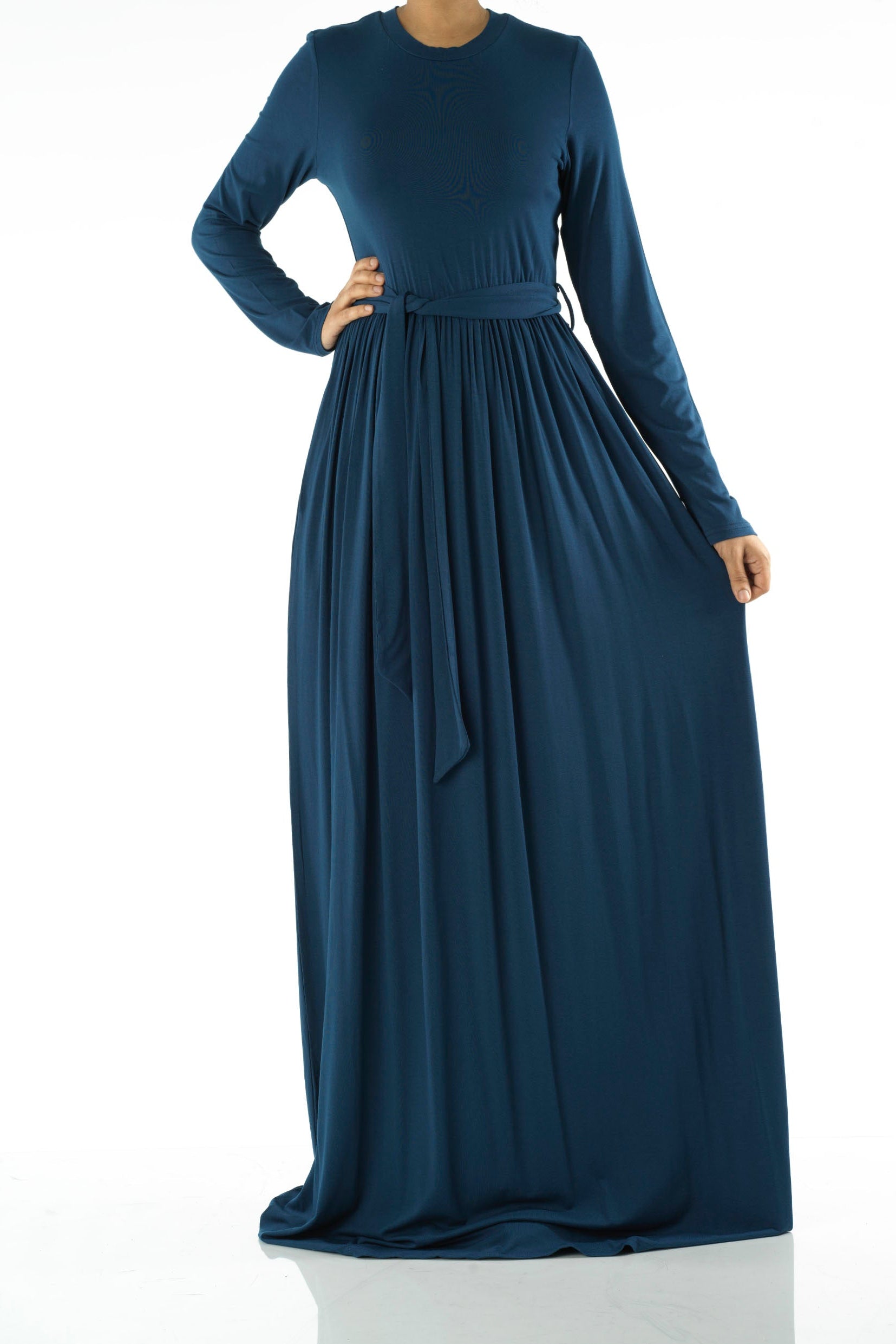 Teal Cotton Candy Jersey Maxi Dress Kabayare