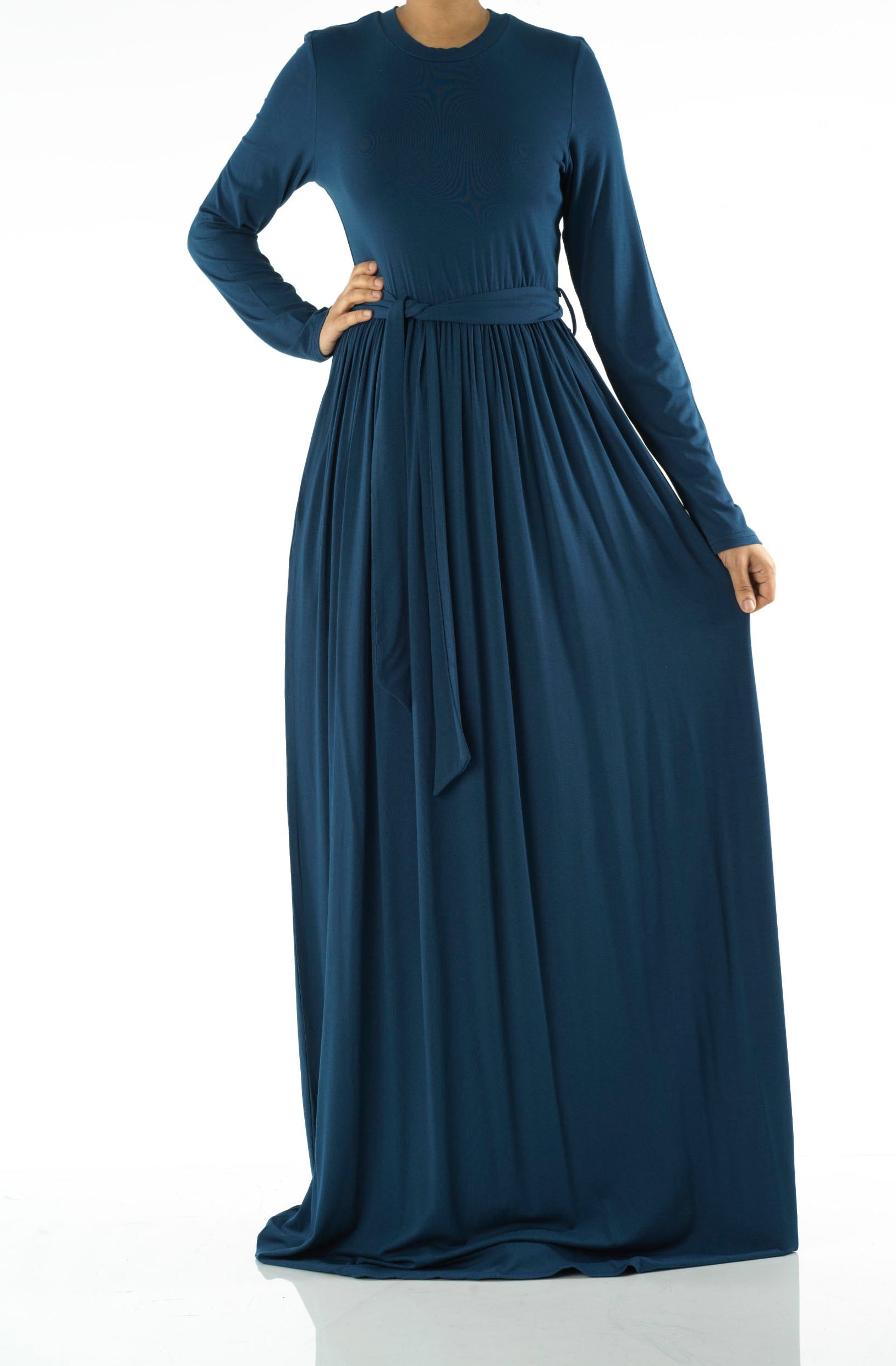 Teal Cotton Candy Jersey Maxi Dress Kabayare