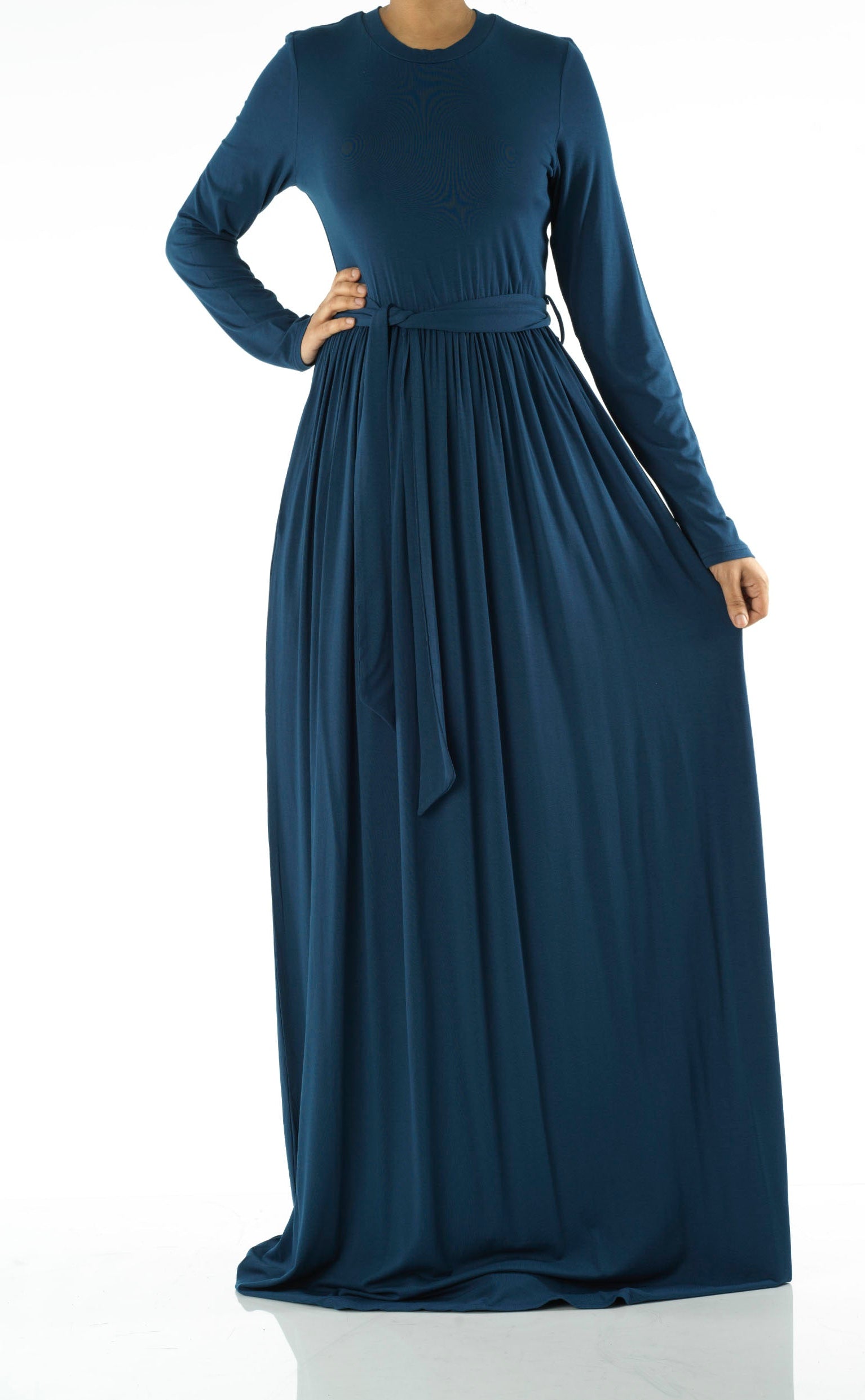 Teal Cotton Candy Jersey Maxi Dress Kabayare