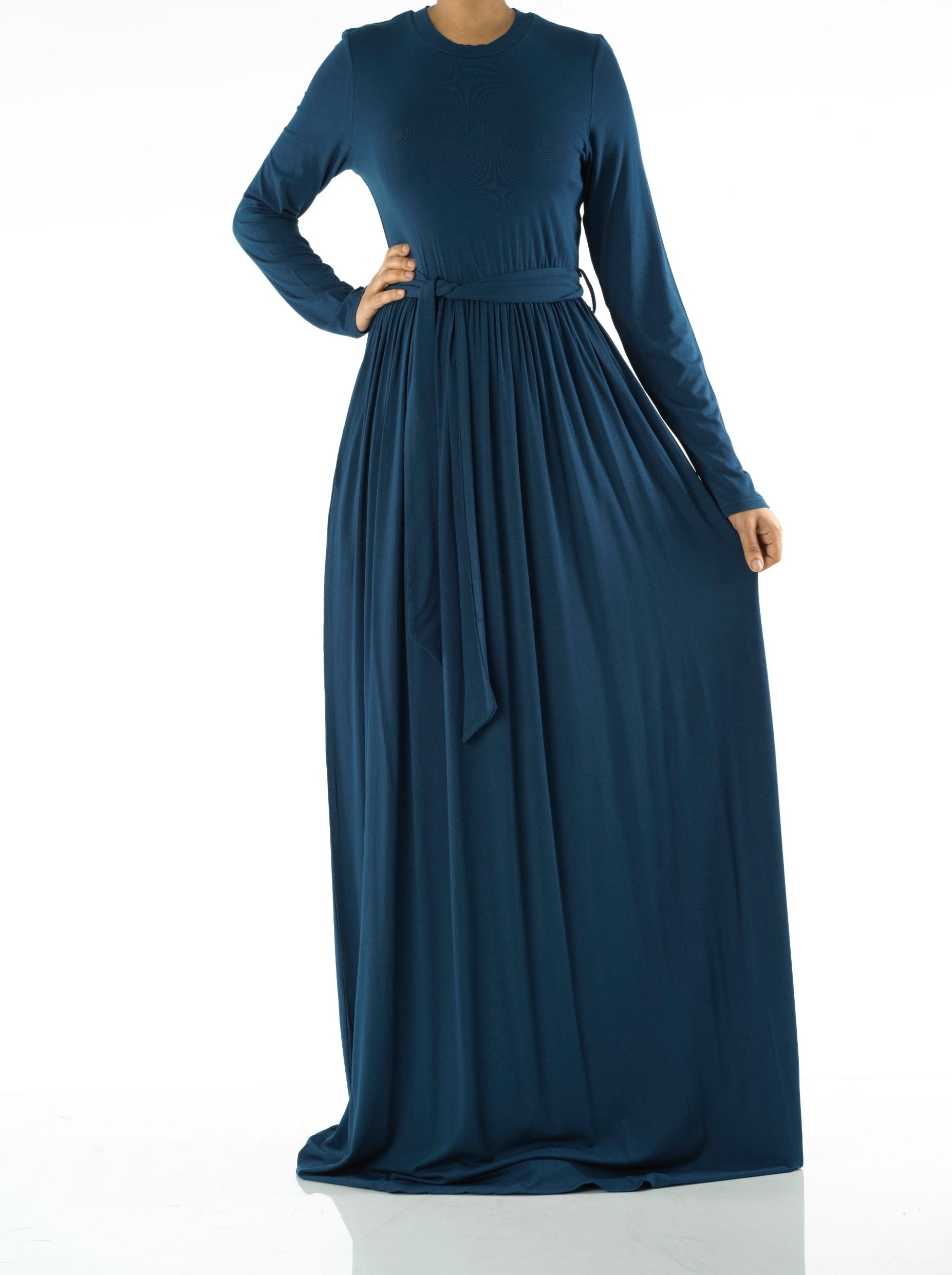 Teal Cotton Candy Jersey Maxi Dress Kabayare