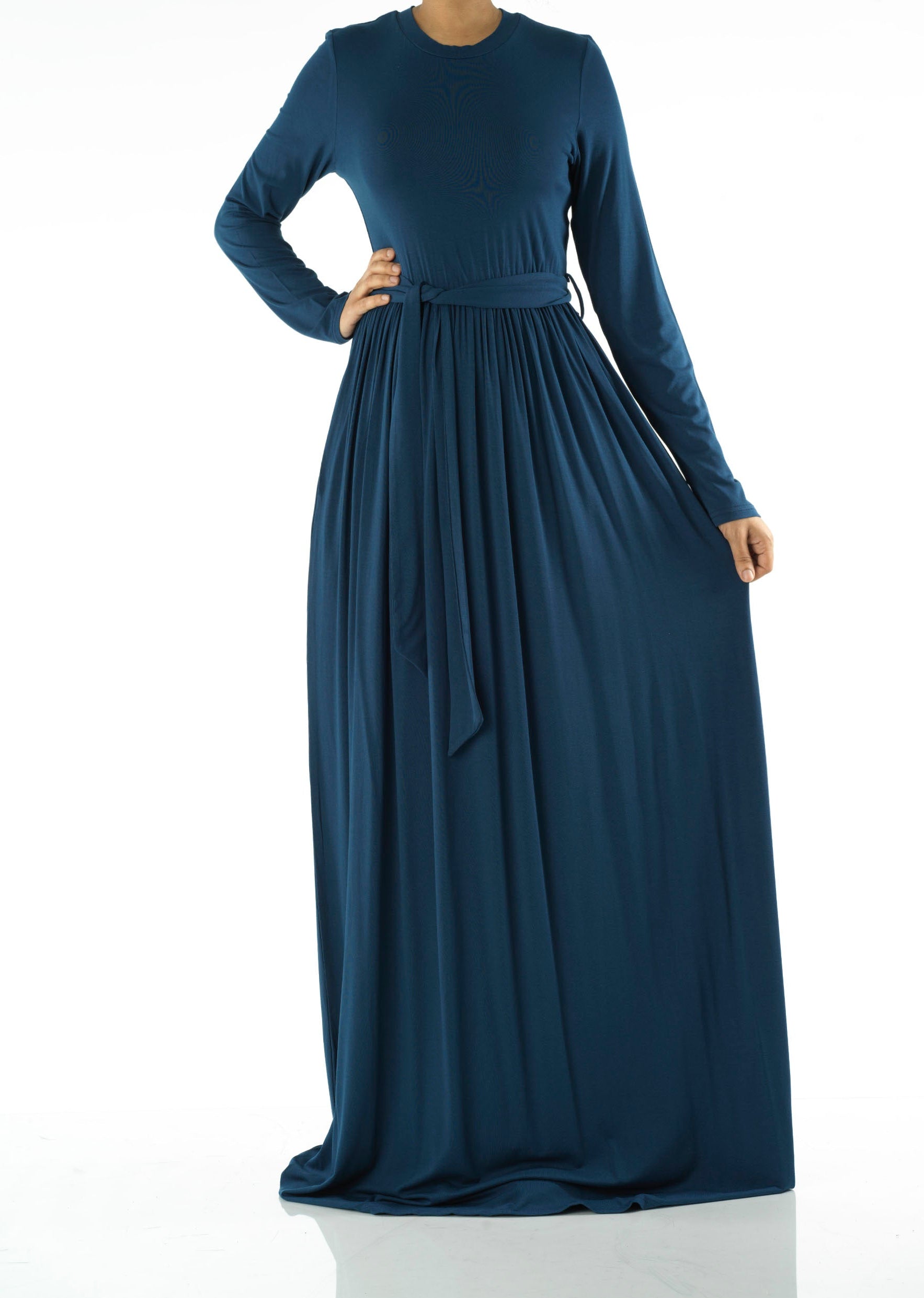 Teal Cotton Candy Jersey Maxi Dress Kabayare