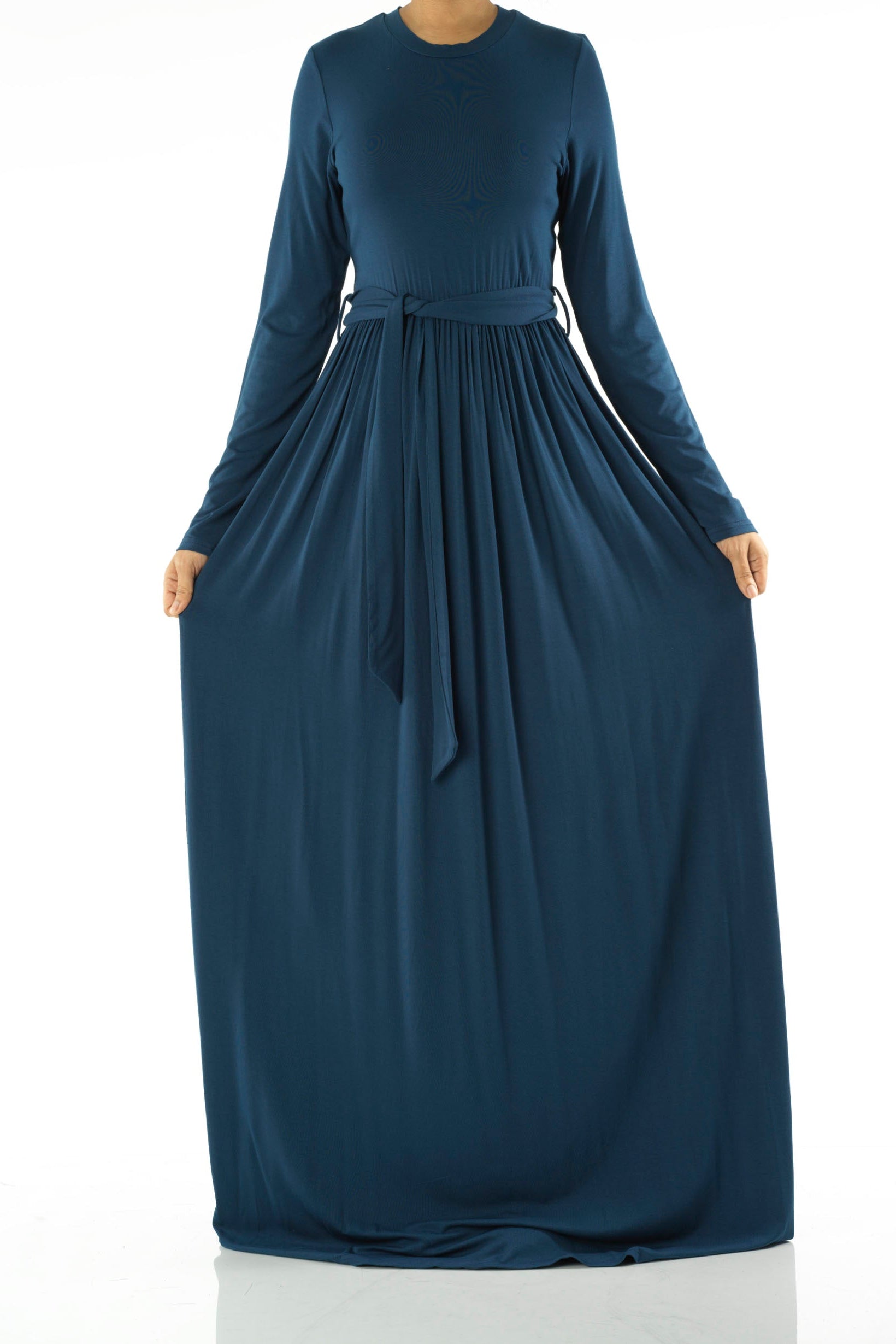 Teal Cotton Candy Jersey Maxi Dress Kabayare