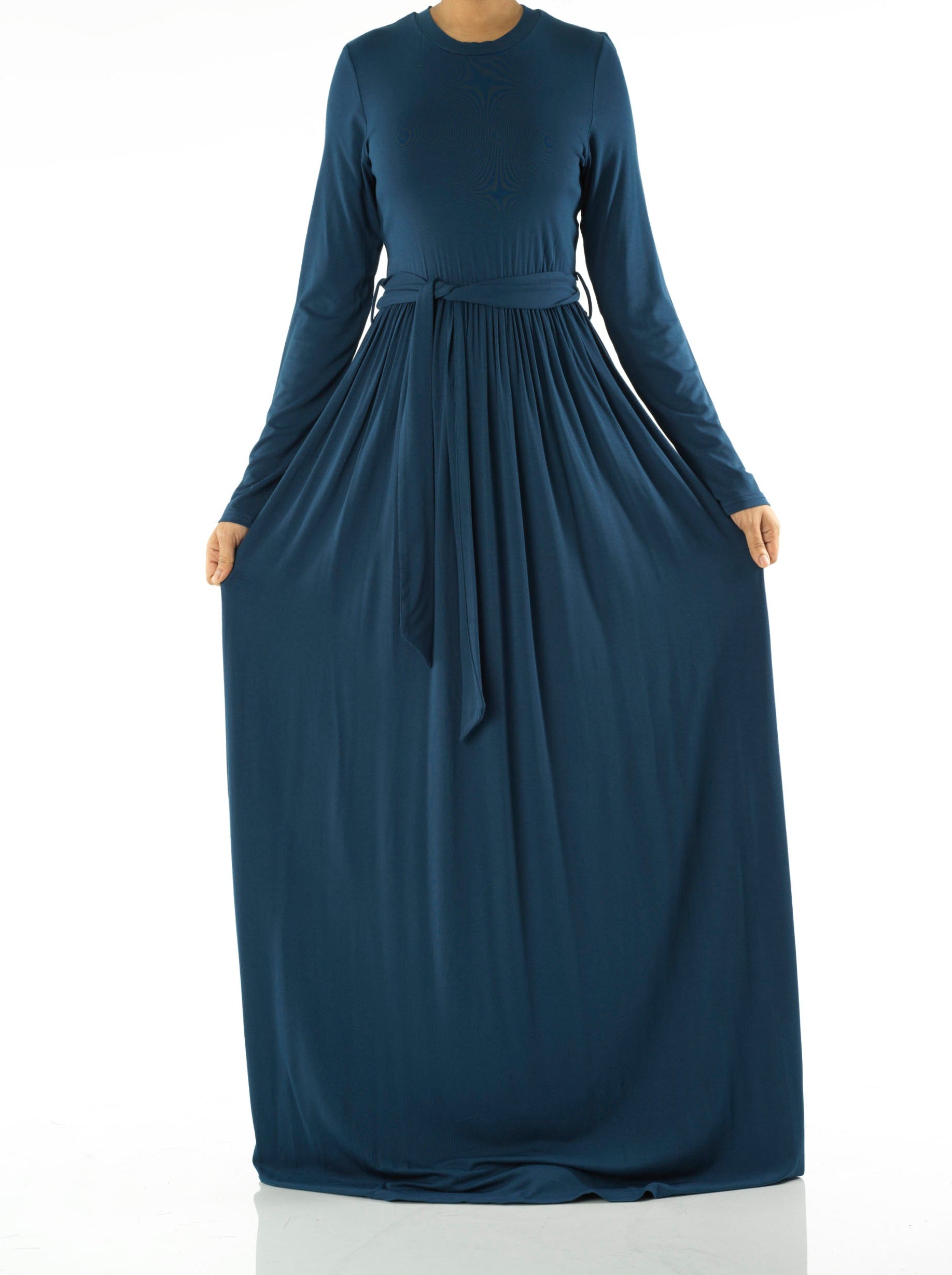 Teal Cotton Candy Jersey Maxi Dress Kabayare