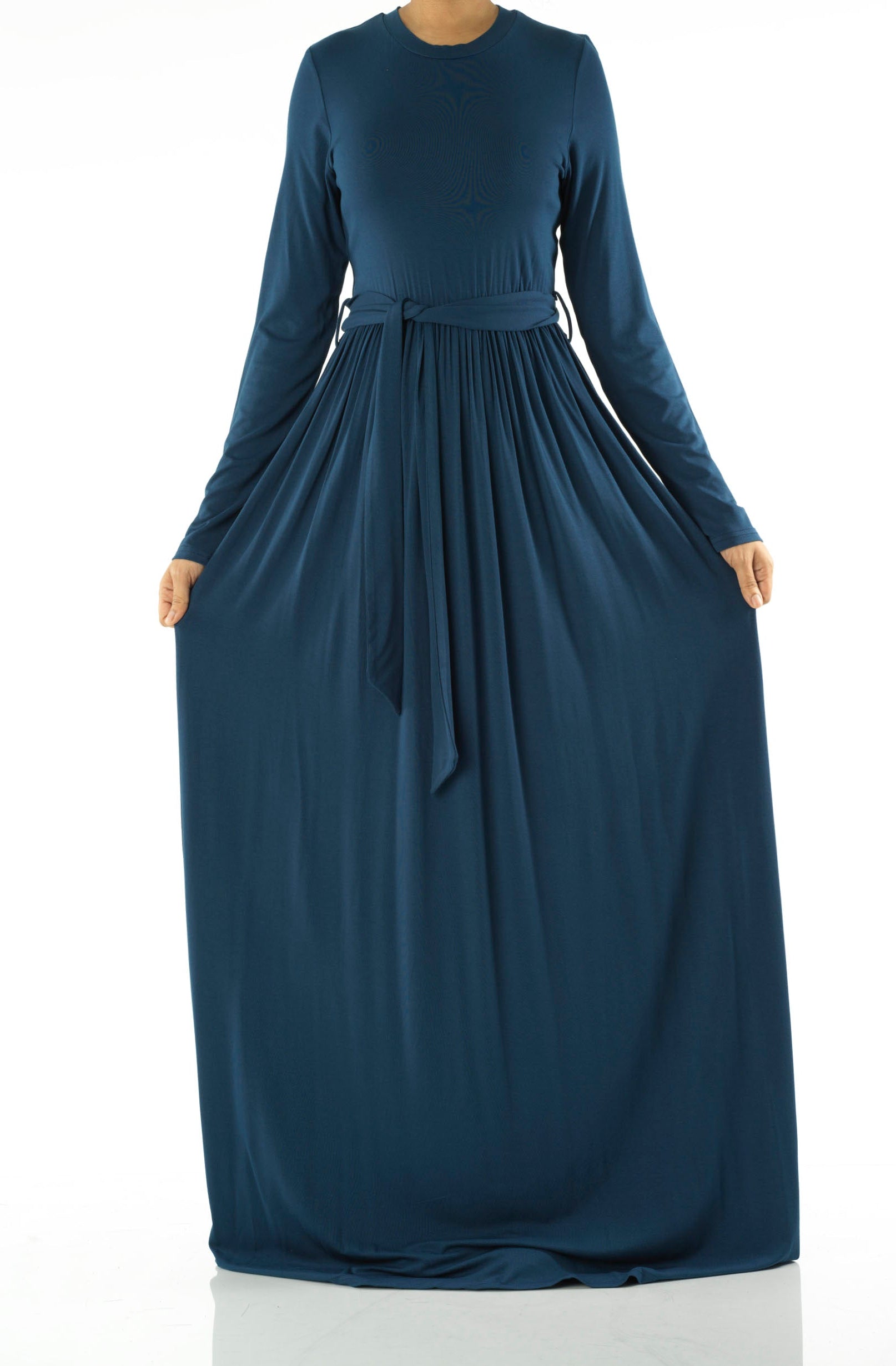 Teal Cotton Candy Jersey Maxi Dress Kabayare