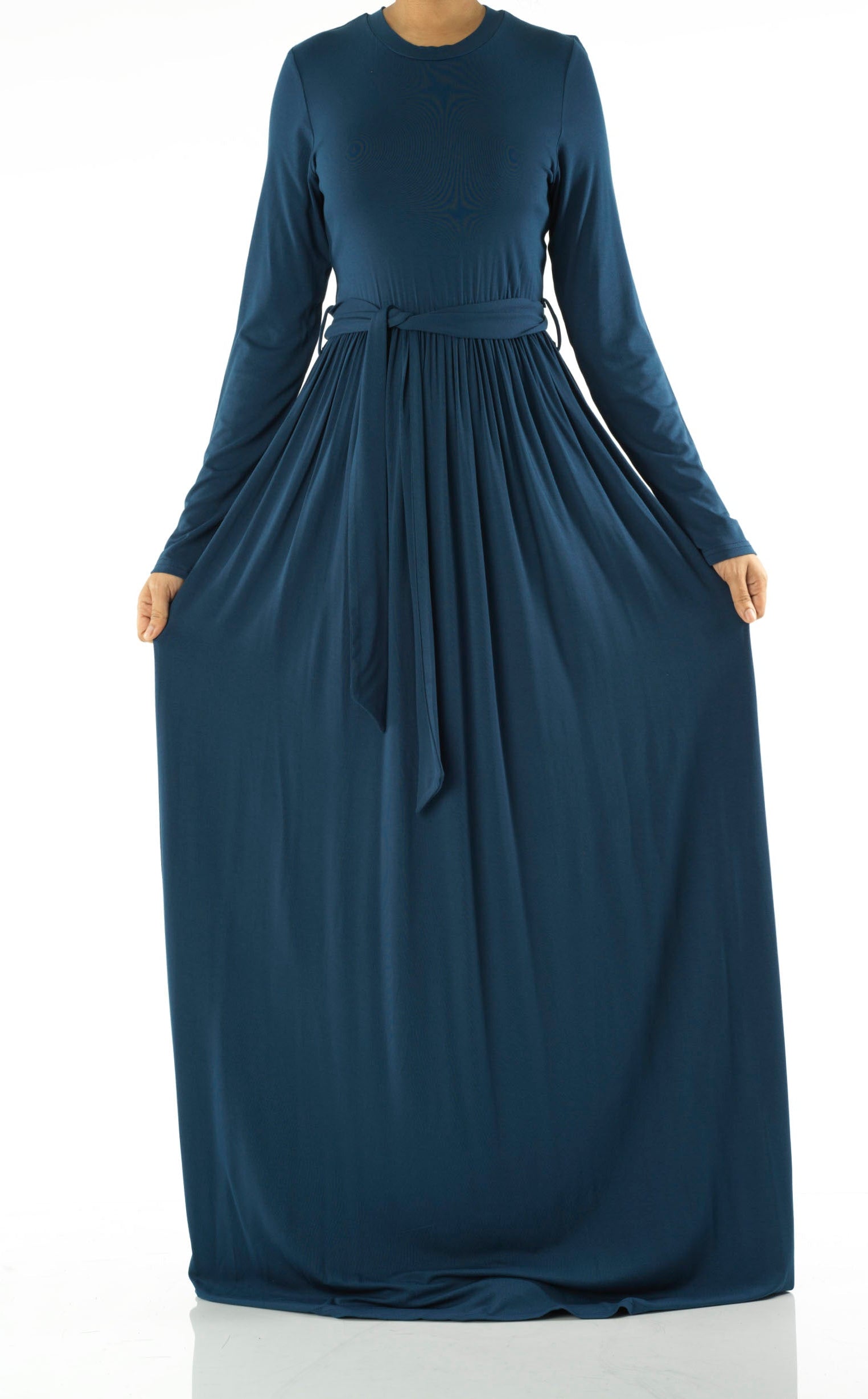 Teal Cotton Candy Jersey Maxi Dress Kabayare