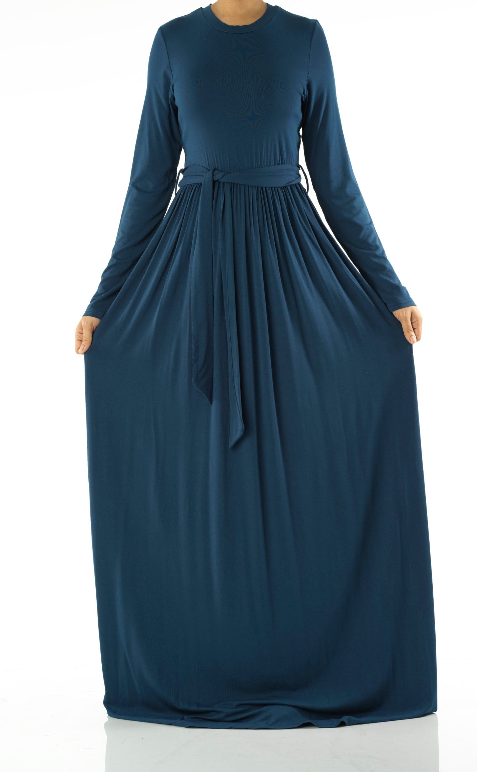 Teal Cotton Candy Jersey Maxi Dress Kabayare