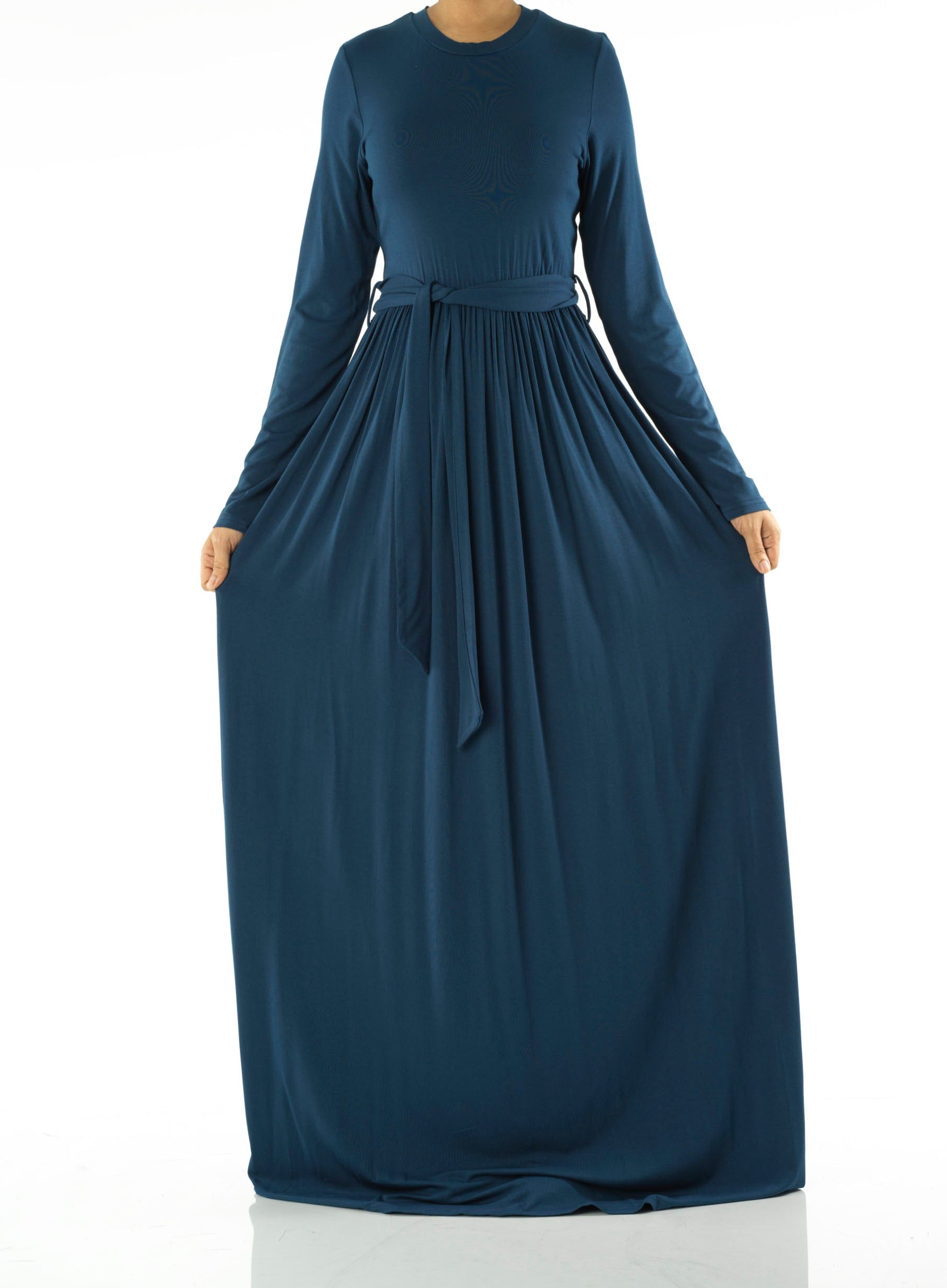 Teal Cotton Candy Jersey Maxi Dress Kabayare