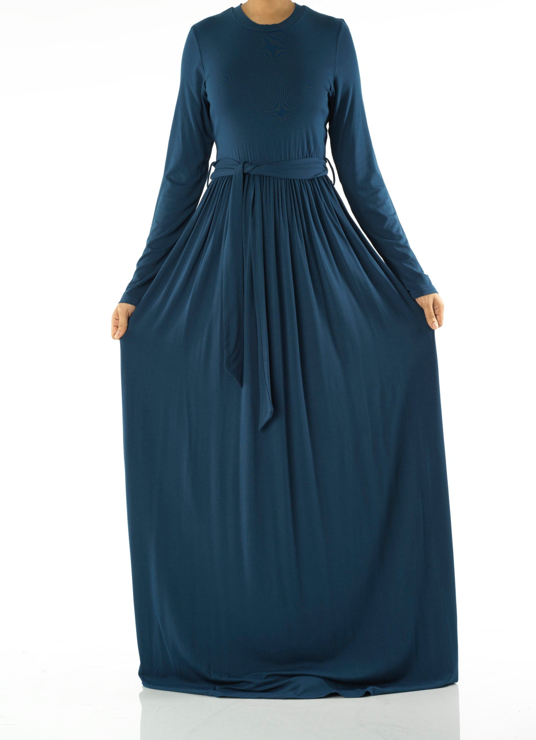 Teal Cotton Candy Jersey Maxi Dress Kabayare