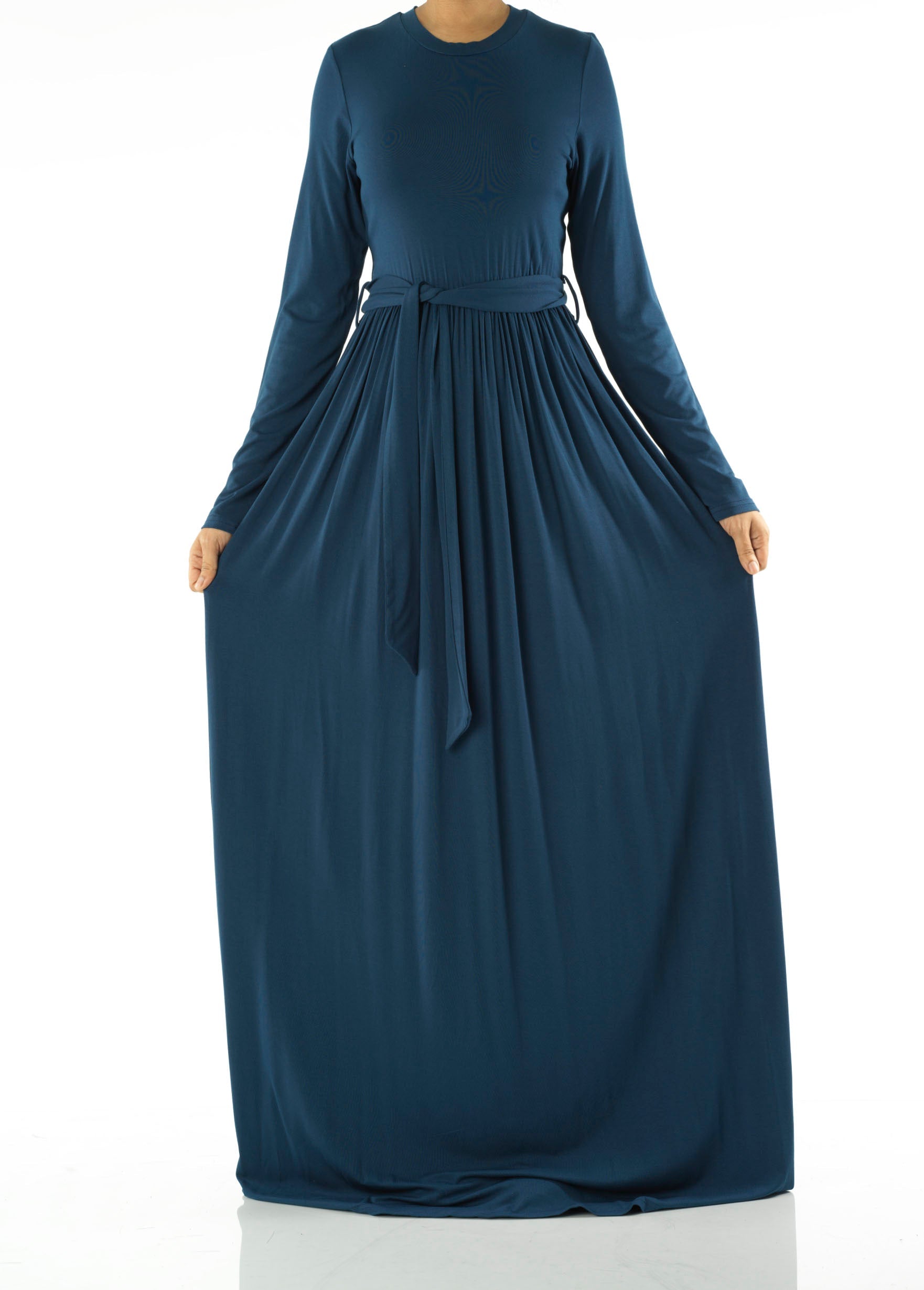 Teal Cotton Candy Jersey Maxi Dress Kabayare