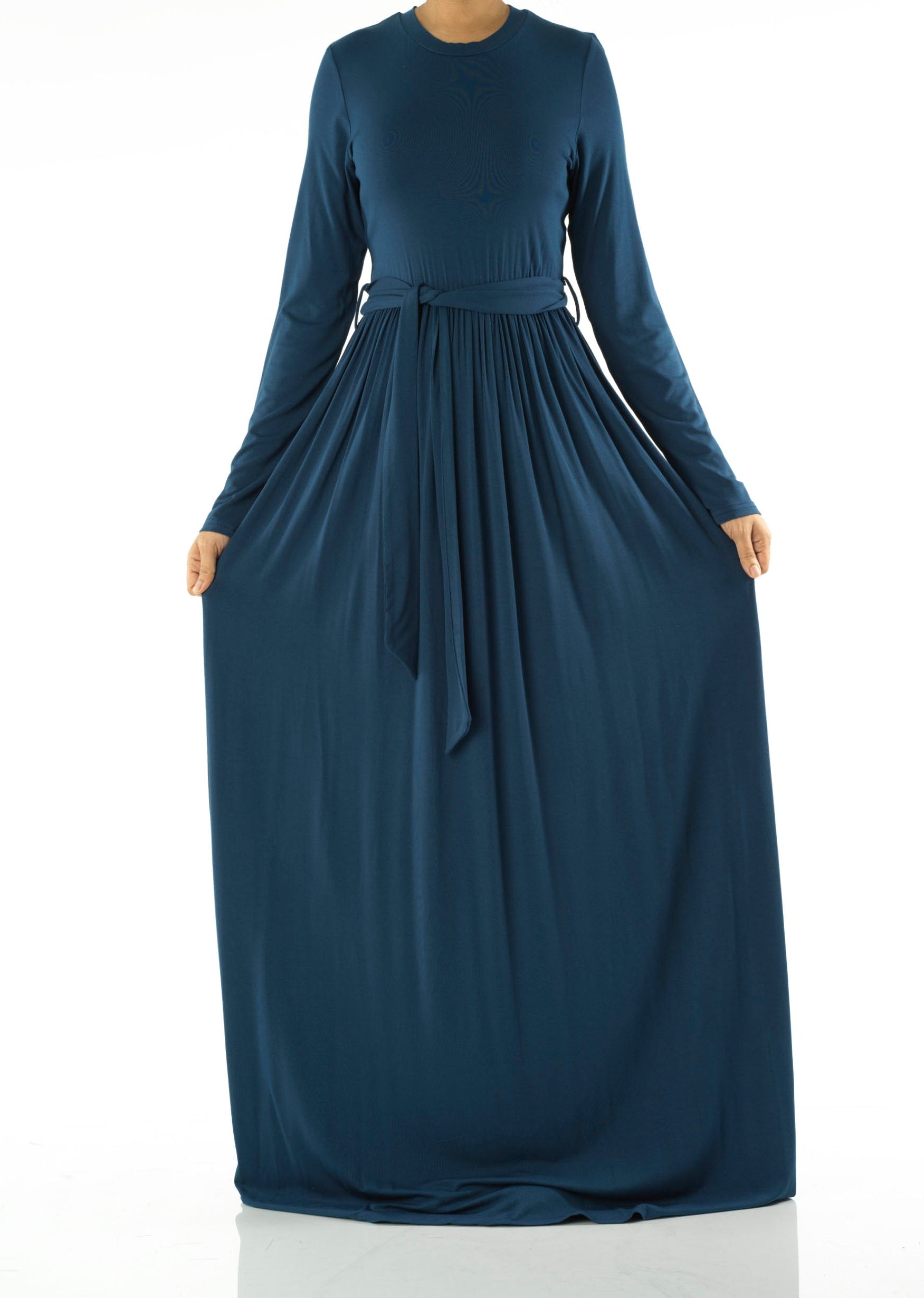 Teal Cotton Candy Jersey Maxi Dress Kabayare