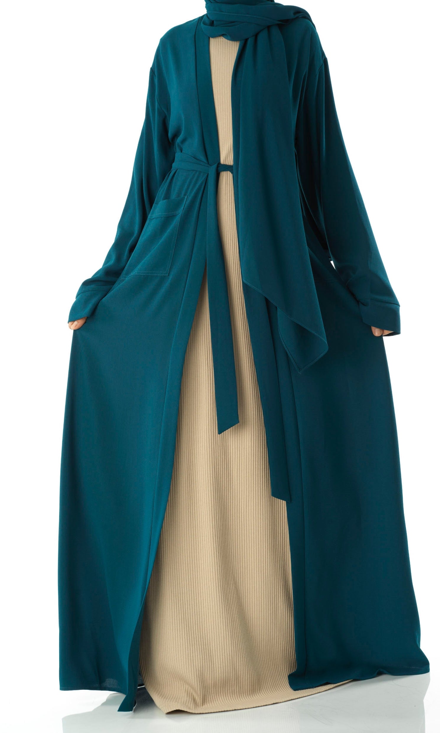 Teal Modern Sophisticated abaya set Kabayare