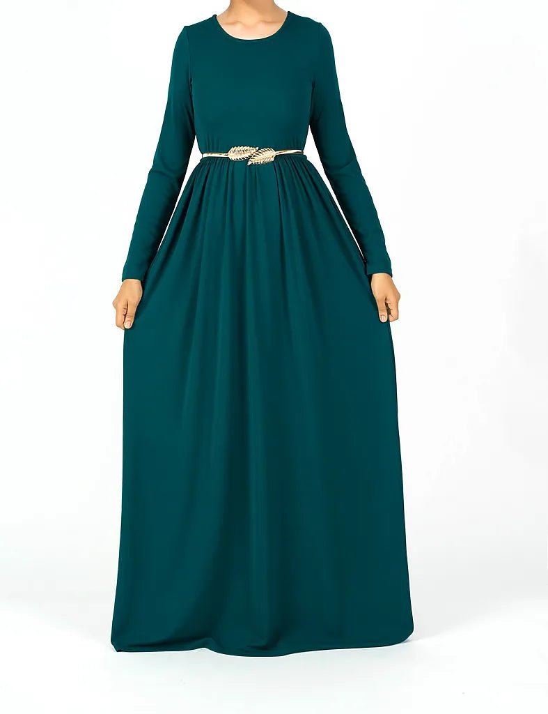 Teal Original Milk Silk Maxi Dress Kabayare