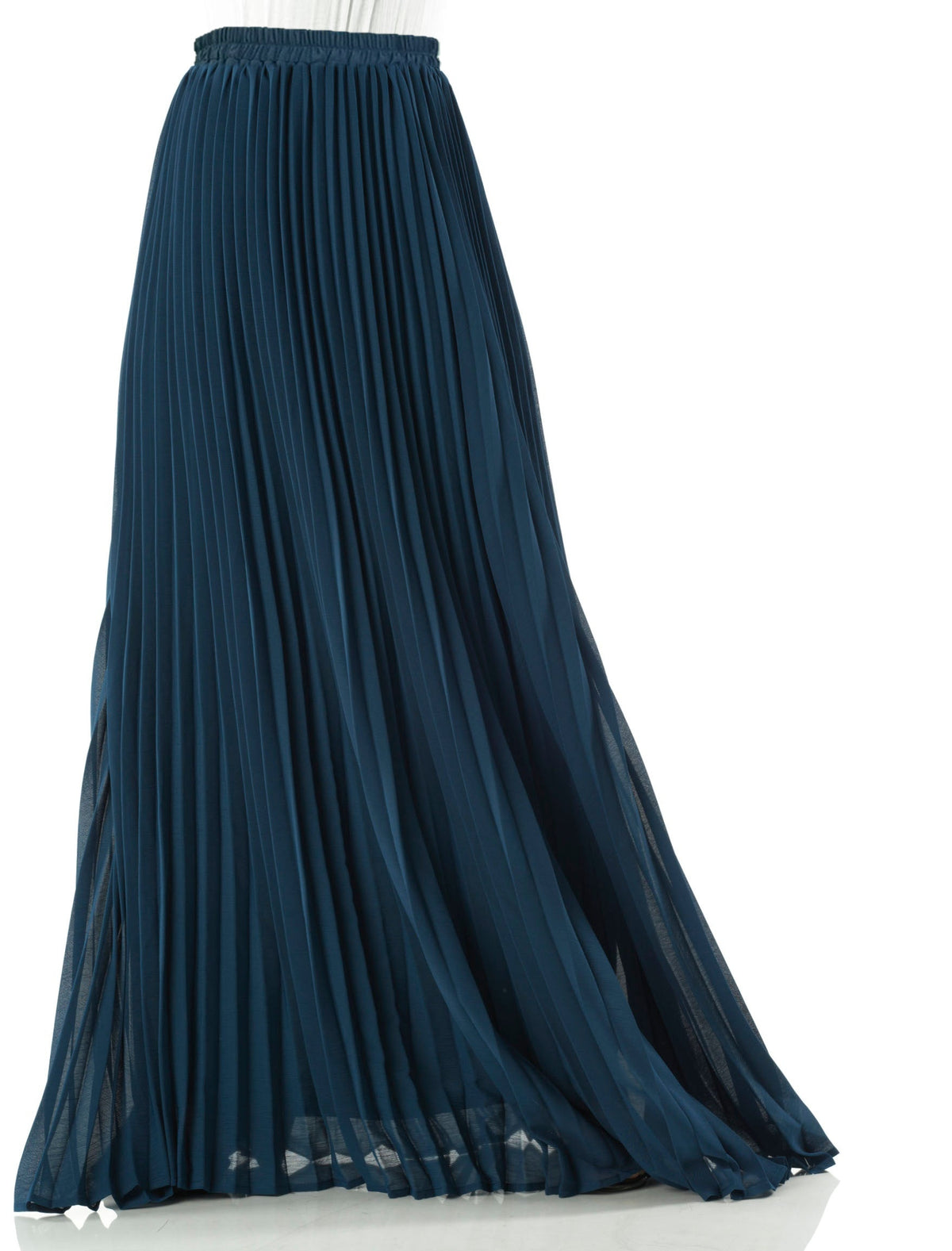 Teal pleated Maxi Skirt Kabayare
