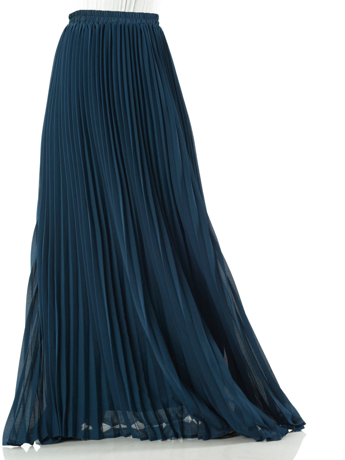Teal pleated Maxi Skirt Kabayare