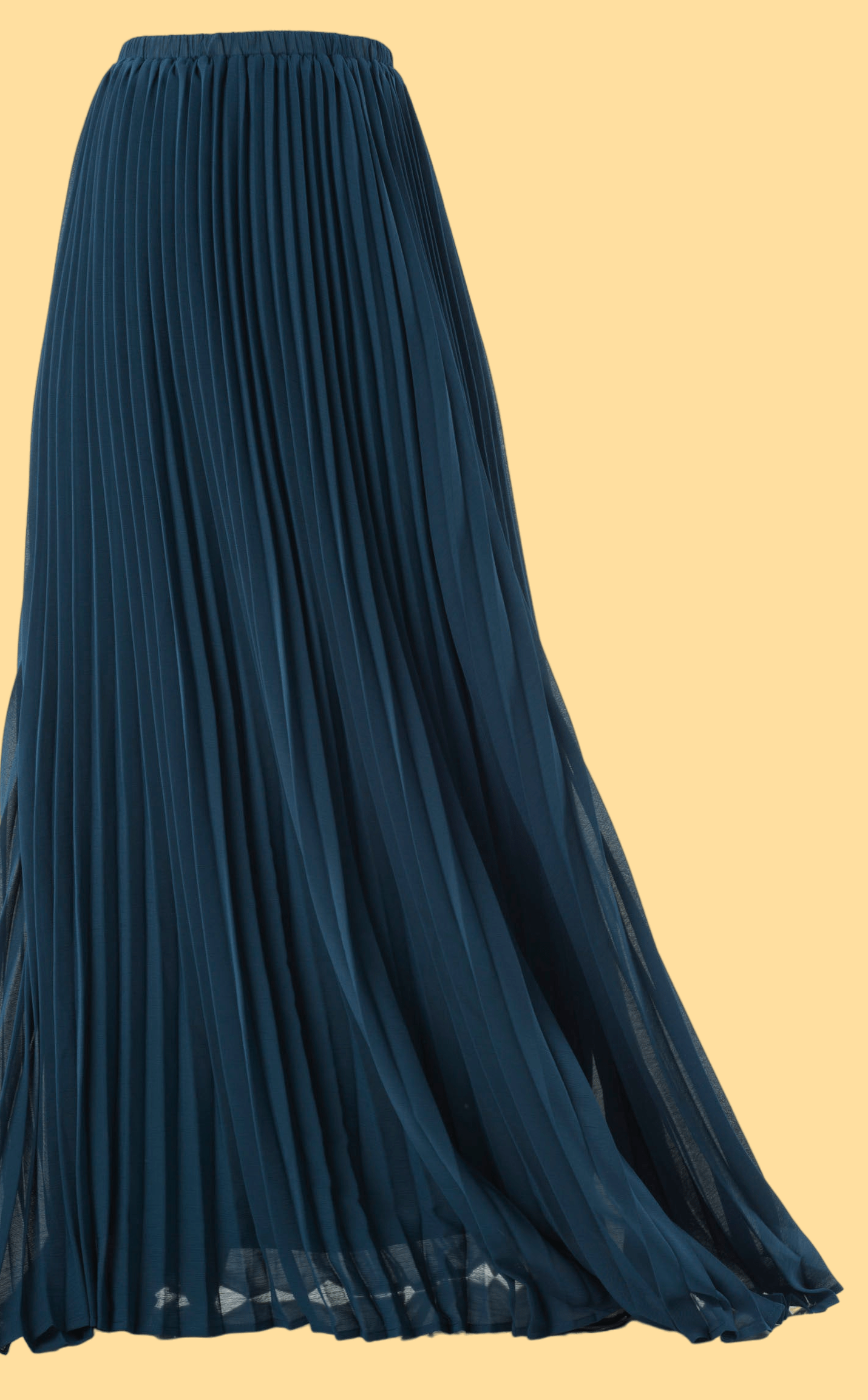 Teal pleated Maxi Skirt Kabayare